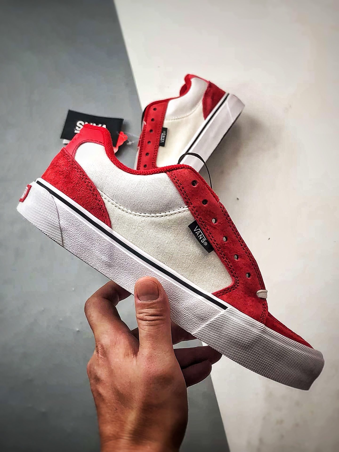 140 Vans Chukka Push 白红 官方新款 防滑低帮休闲滑板鞋