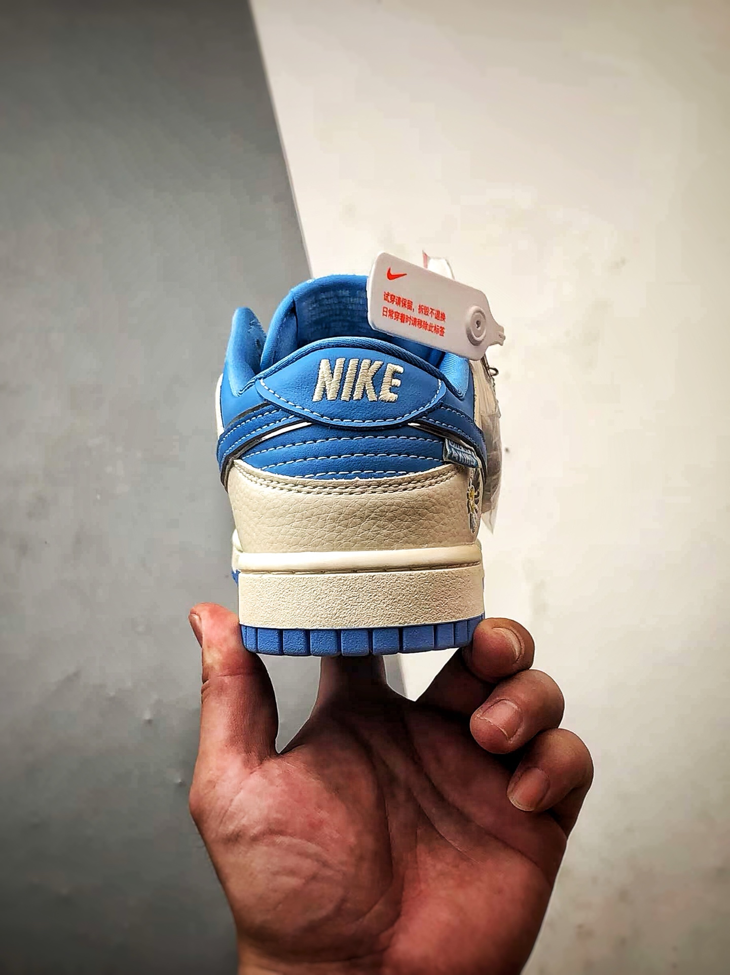 290 NK Dunk Low Retro ”DIY高端定制” 雏菊印花米白蓝 低帮休闲运动板鞋 SR2025-004