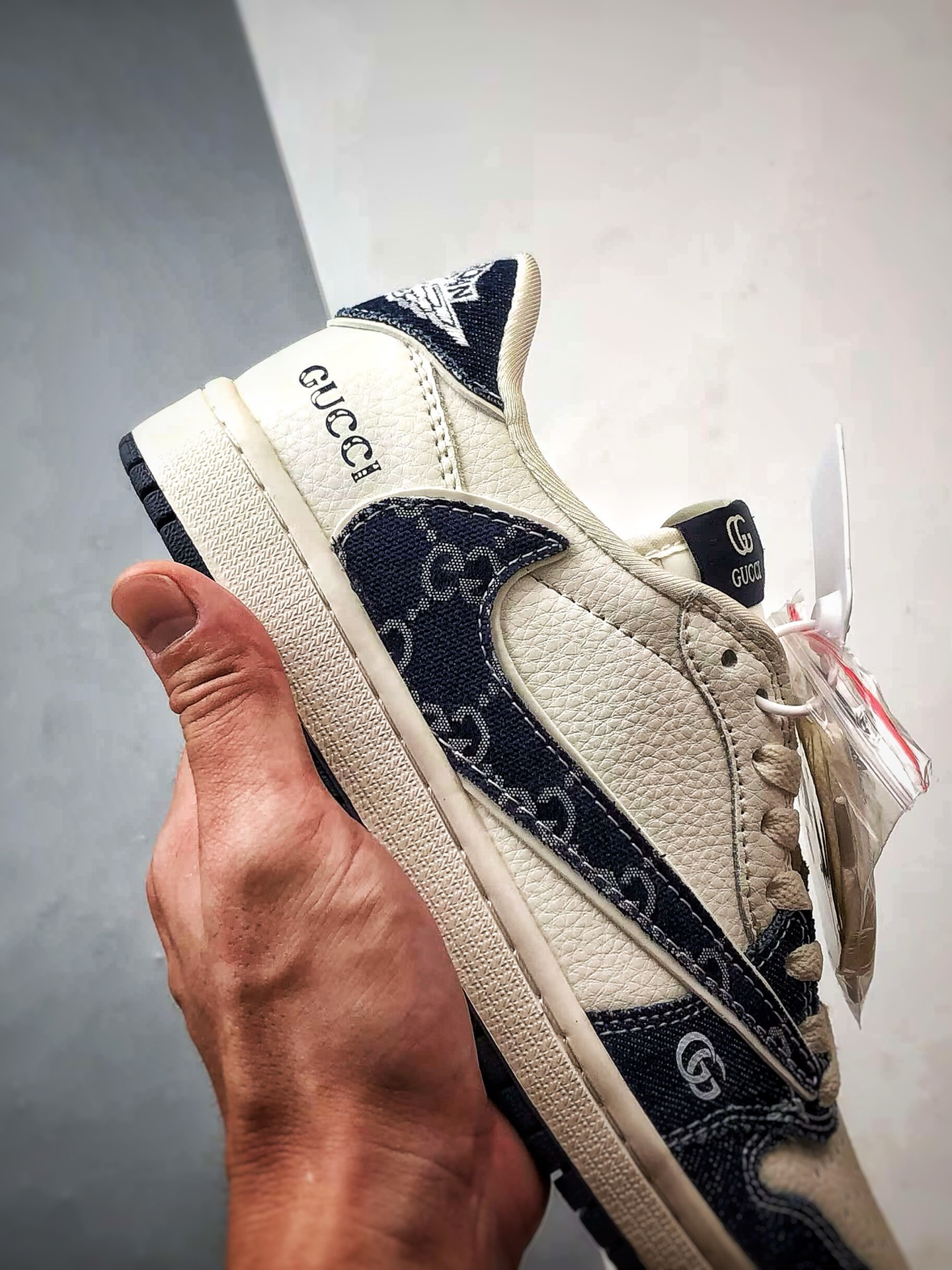 270 Air Jordan 1 Low ”高端定制” 古驰深蓝印花牛仔倒钩 JW1188-147