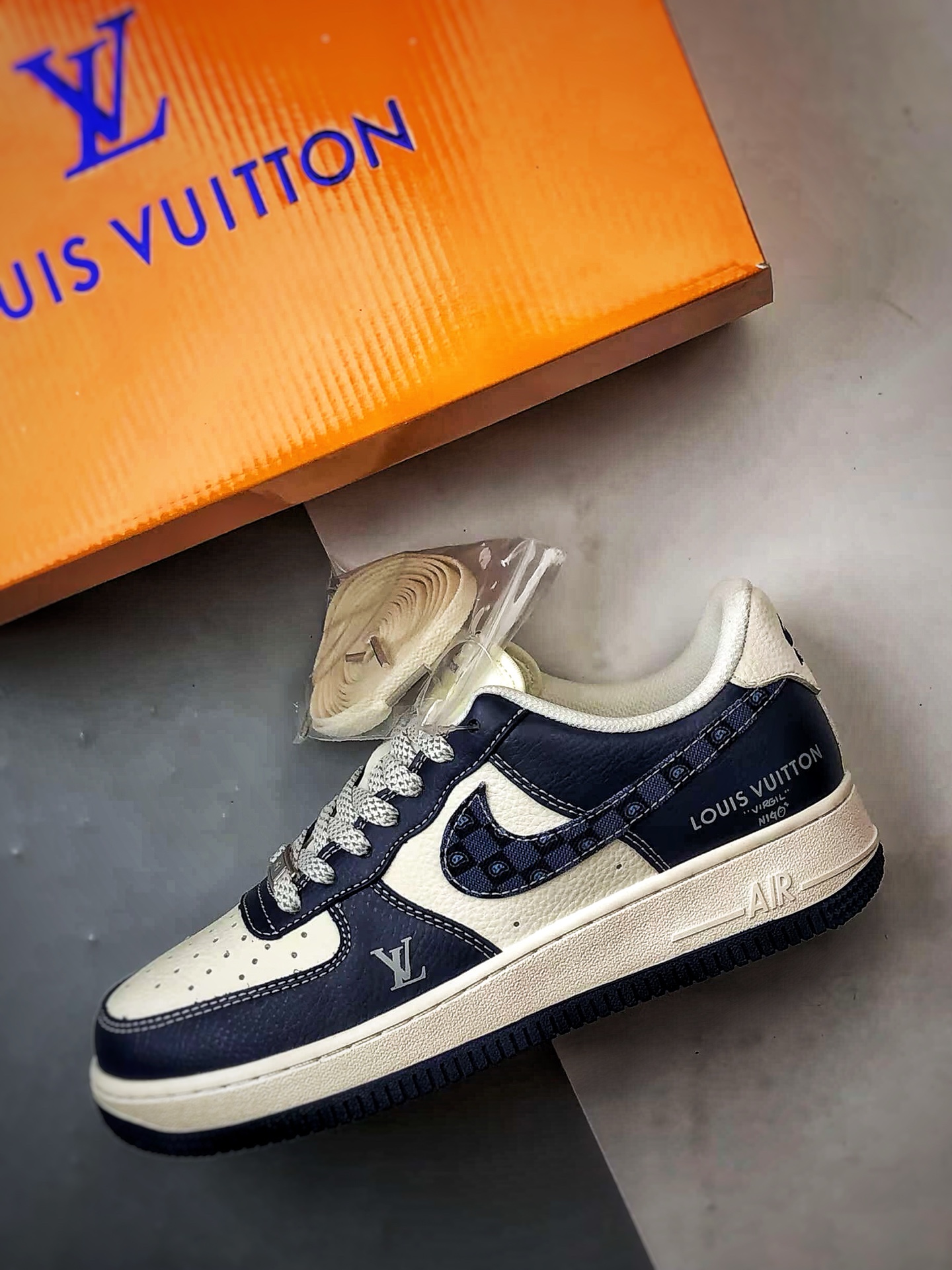 280 LV x Air Force 1 Low 米白藏蓝 JP8048-009-Chinese UA Cheap High Quatity Brand Clothes Bags handbags Sneakers wholesale wholesaler seller from China Factory suppliers Fashion Clothing Shoes best Quality Beautiful Price 280 LV x Air Force 1 Low 米白藏蓝 JP8048-009
