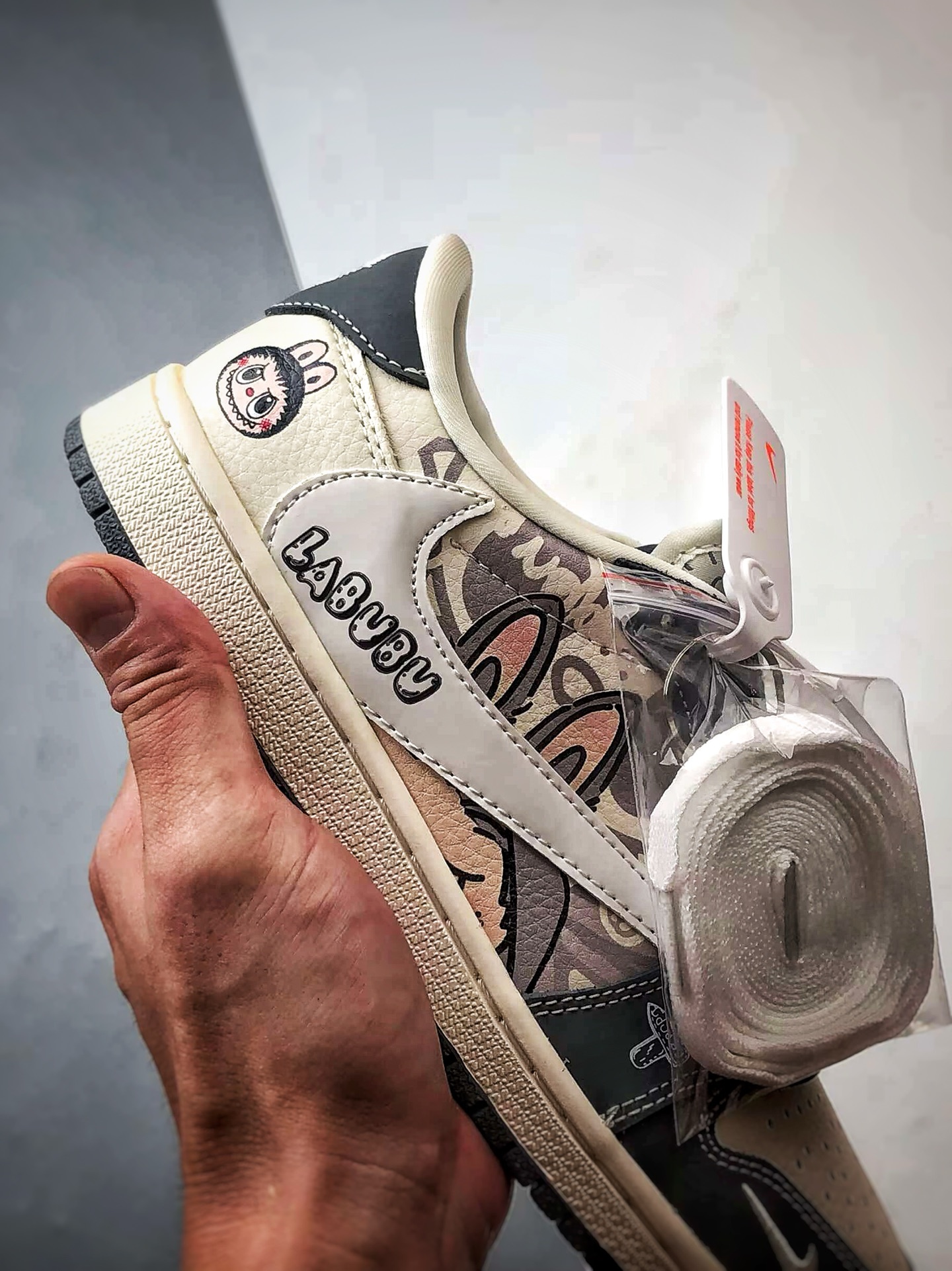 290 Air Jordan 1 Low ”高端定制” 拉布布涂鸦米白灰倒钩 DZ1888-094