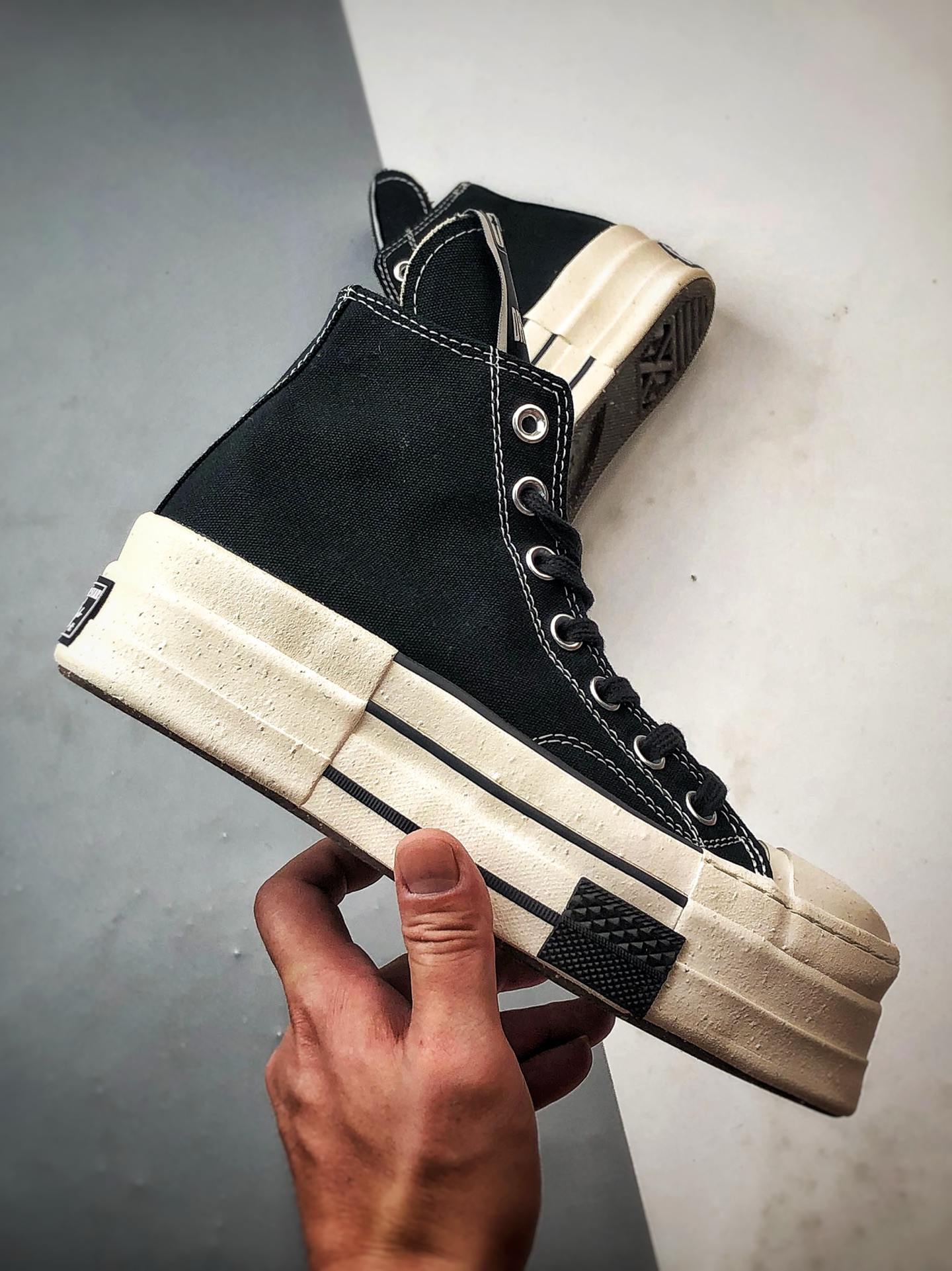 180 Rick Owens DRKSHDW x Converse Chuck 70 DBL Drksta 黑色 简约潮流高帮休闲帆布鞋 A04954C
