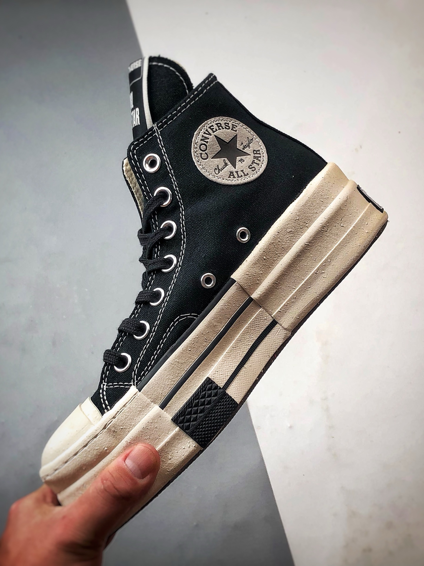 180 Rick Owens DRKSHDW x Converse Chuck 70 DBL Drksta 黑色 简约潮流高帮休闲帆布鞋 A04954C