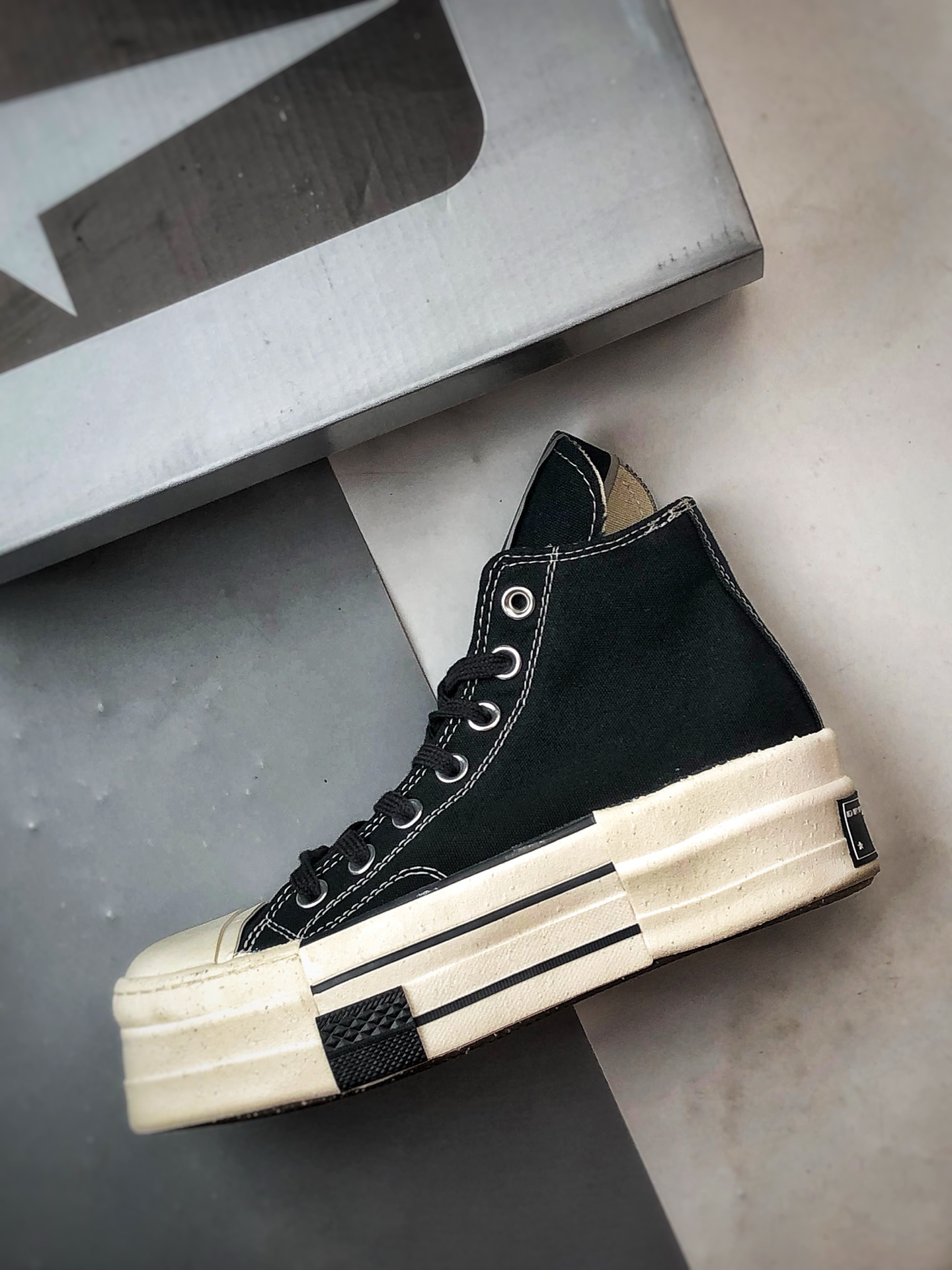 180 Rick Owens DRKSHDW x Converse Chuck 70 DBL Drksta 黑色 简约潮流高帮休闲帆布鞋 A04954C