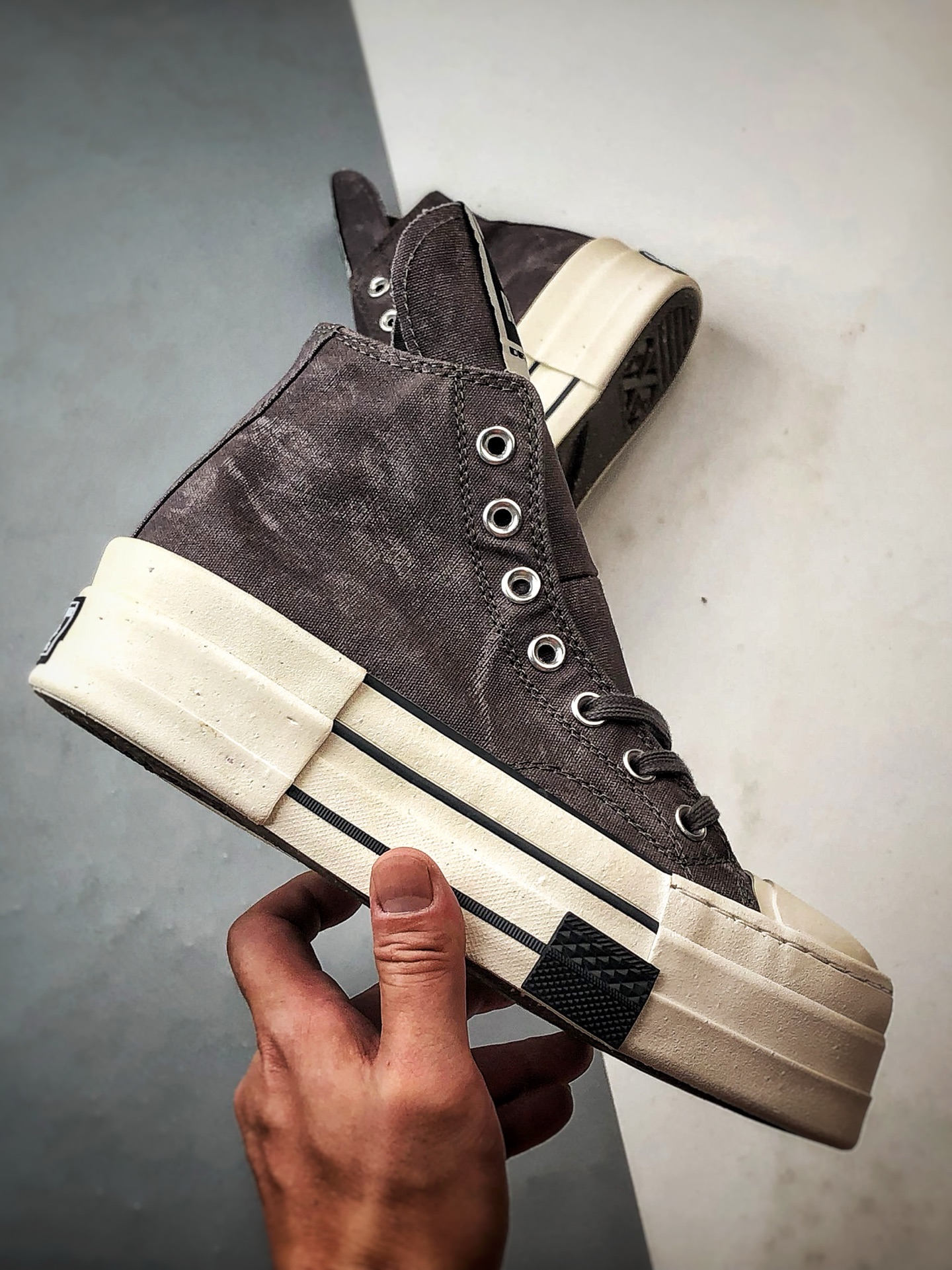180 Rick Owens DRKSHDW x Converse Chuck 70 DBL Drksta 做旧灰 简约潮流高帮休闲帆布鞋 A06755C