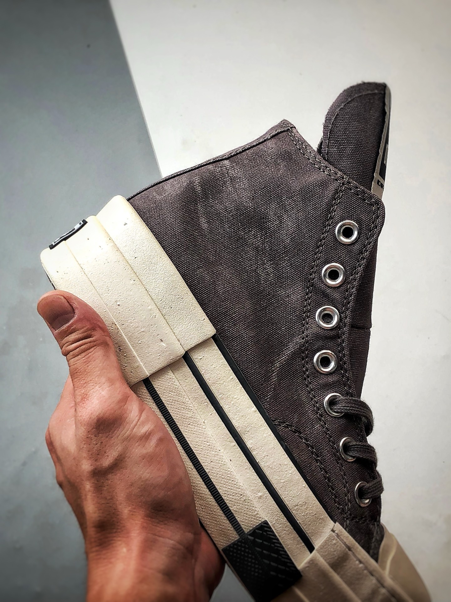 180 Rick Owens DRKSHDW x Converse Chuck 70 DBL Drksta 做旧灰 简约潮流高帮休闲帆布鞋 A06755C