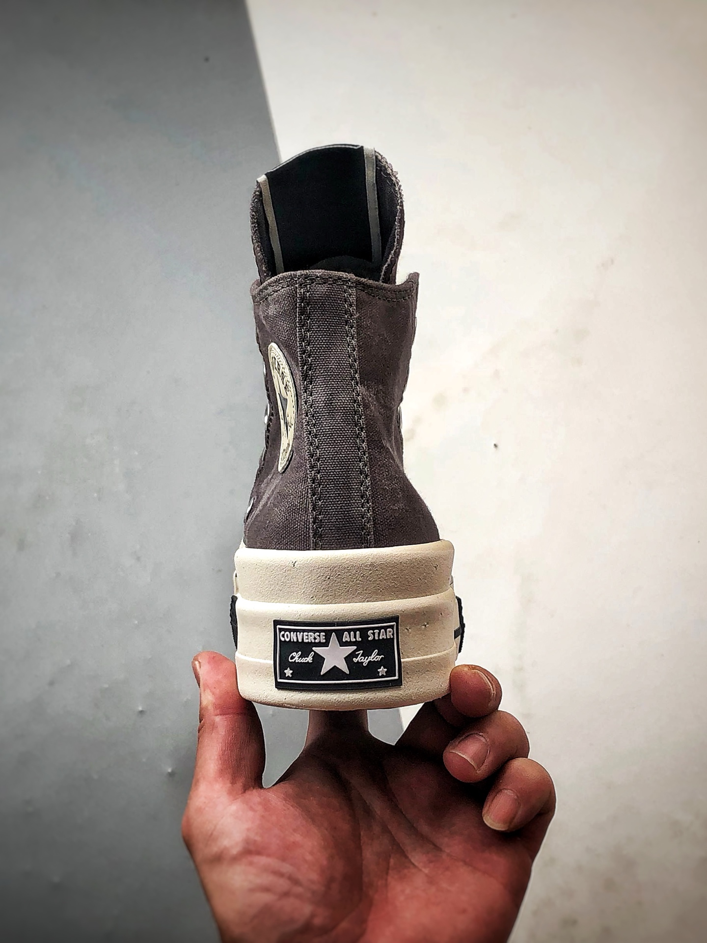 180 Rick Owens DRKSHDW x Converse Chuck 70 DBL Drksta 做旧灰 简约潮流高帮休闲帆布鞋 A06755C
