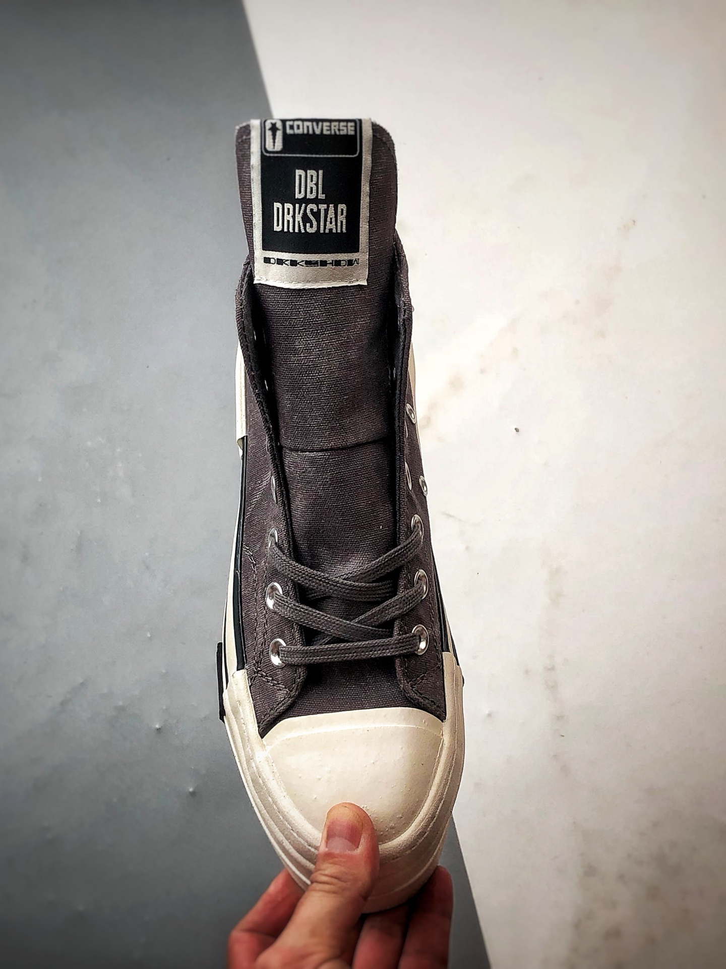 180 Rick Owens DRKSHDW x Converse Chuck 70 DBL Drksta 做旧灰 简约潮流高帮休闲帆布鞋 A06755C