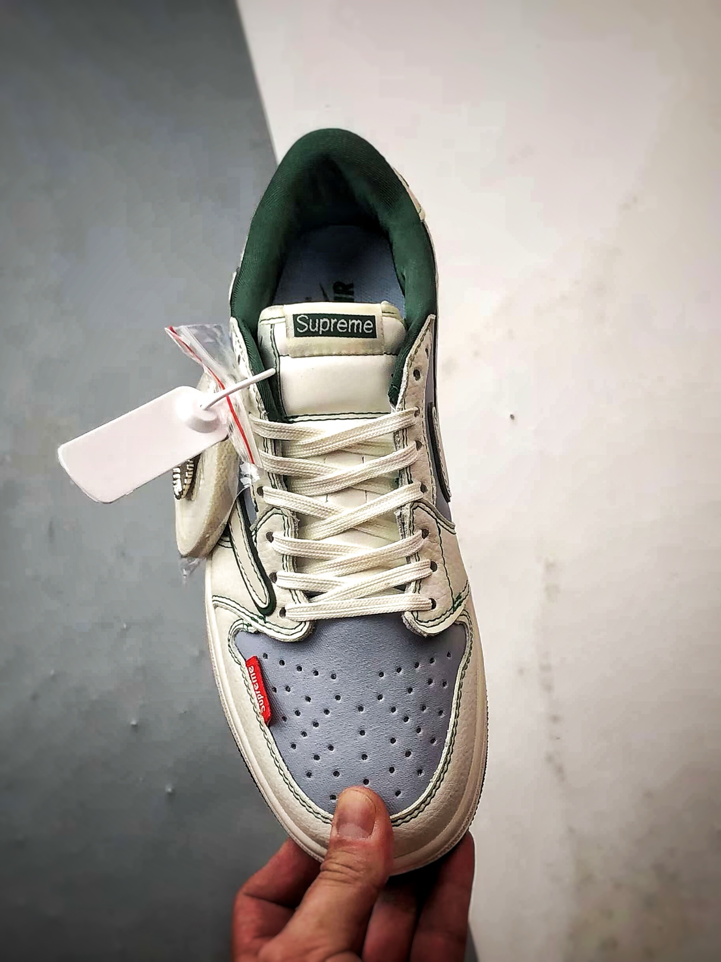 290 Air Jordan 1 Low ”高端定制” Sup米灰绿倒钩 JW1188-149