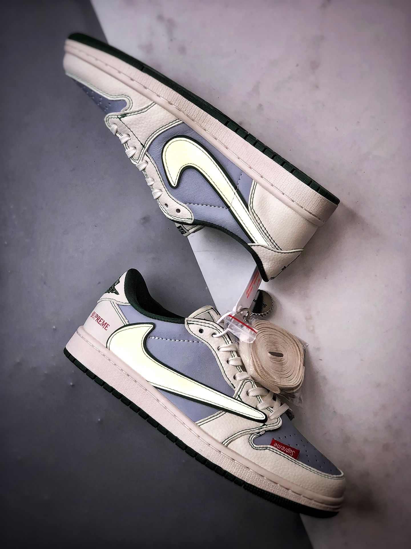 290 Air Jordan 1 Low ”高端定制” Sup米灰绿倒钩 JW1188-149