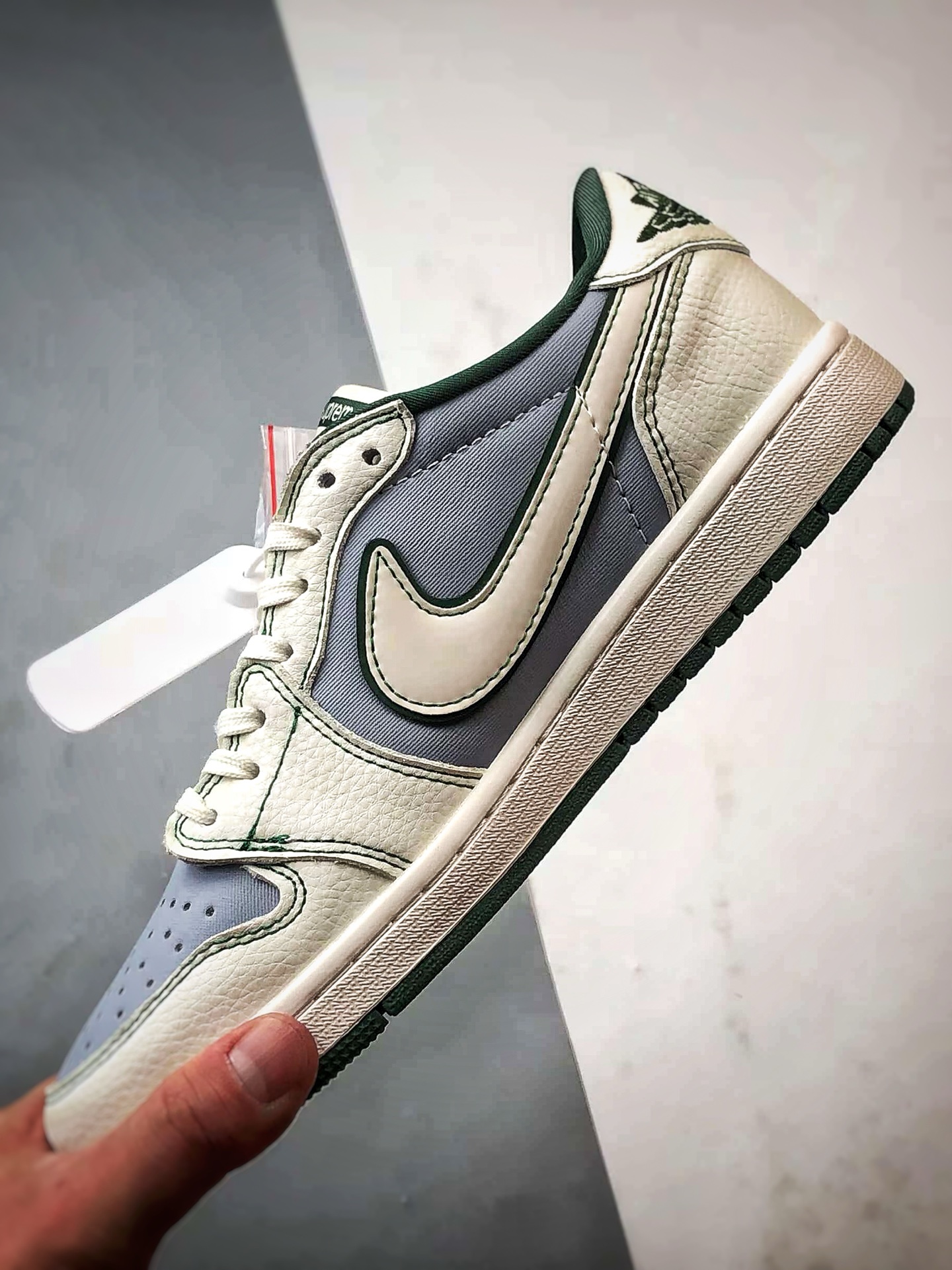 290 Air Jordan 1 Low ”高端定制” Sup米灰绿倒钩 JW1188-149