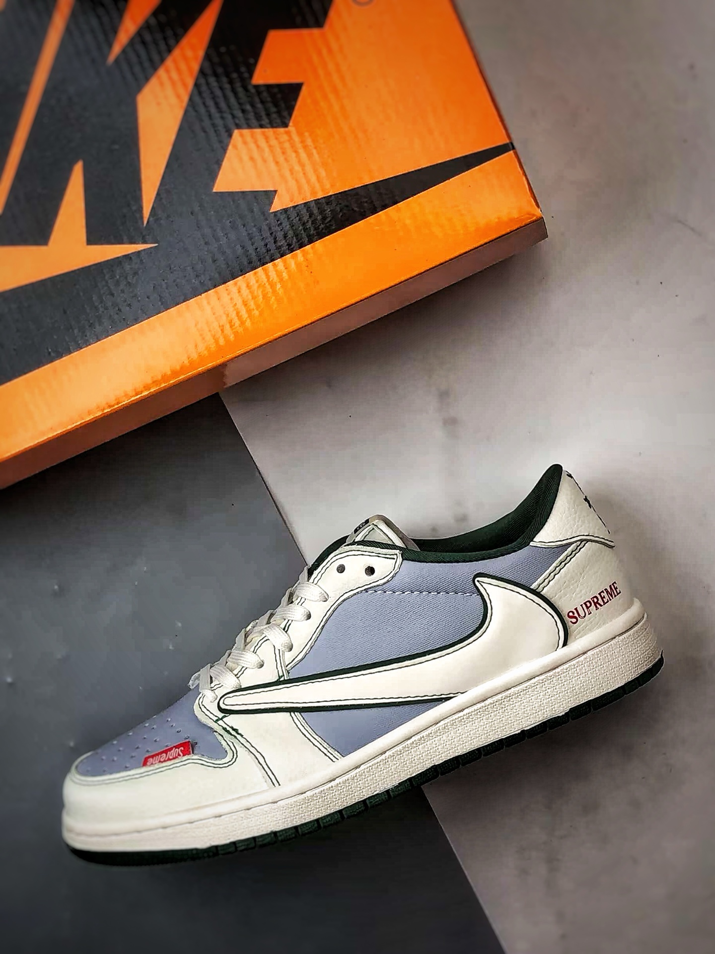 290 Air Jordan 1 Low ”高端定制” Sup米灰绿倒钩 JW1188-149