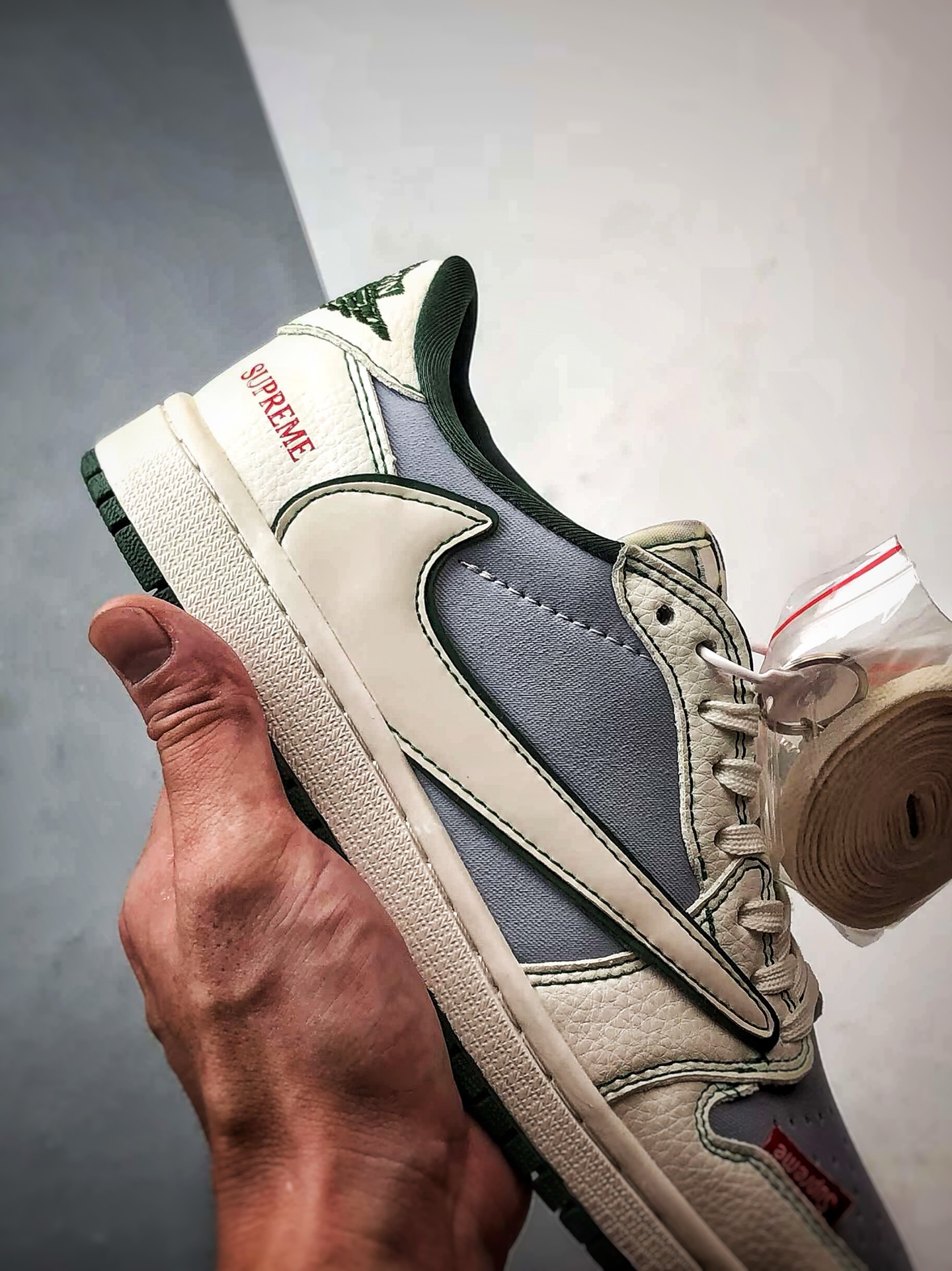 290 Air Jordan 1 Low ”高端定制” Sup米灰绿倒钩 JW1188-149