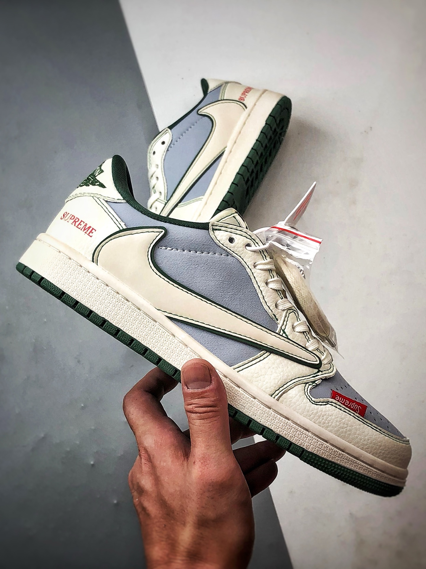 290 Air Jordan 1 Low ”高端定制” Sup米灰绿倒钩 JW1188-149