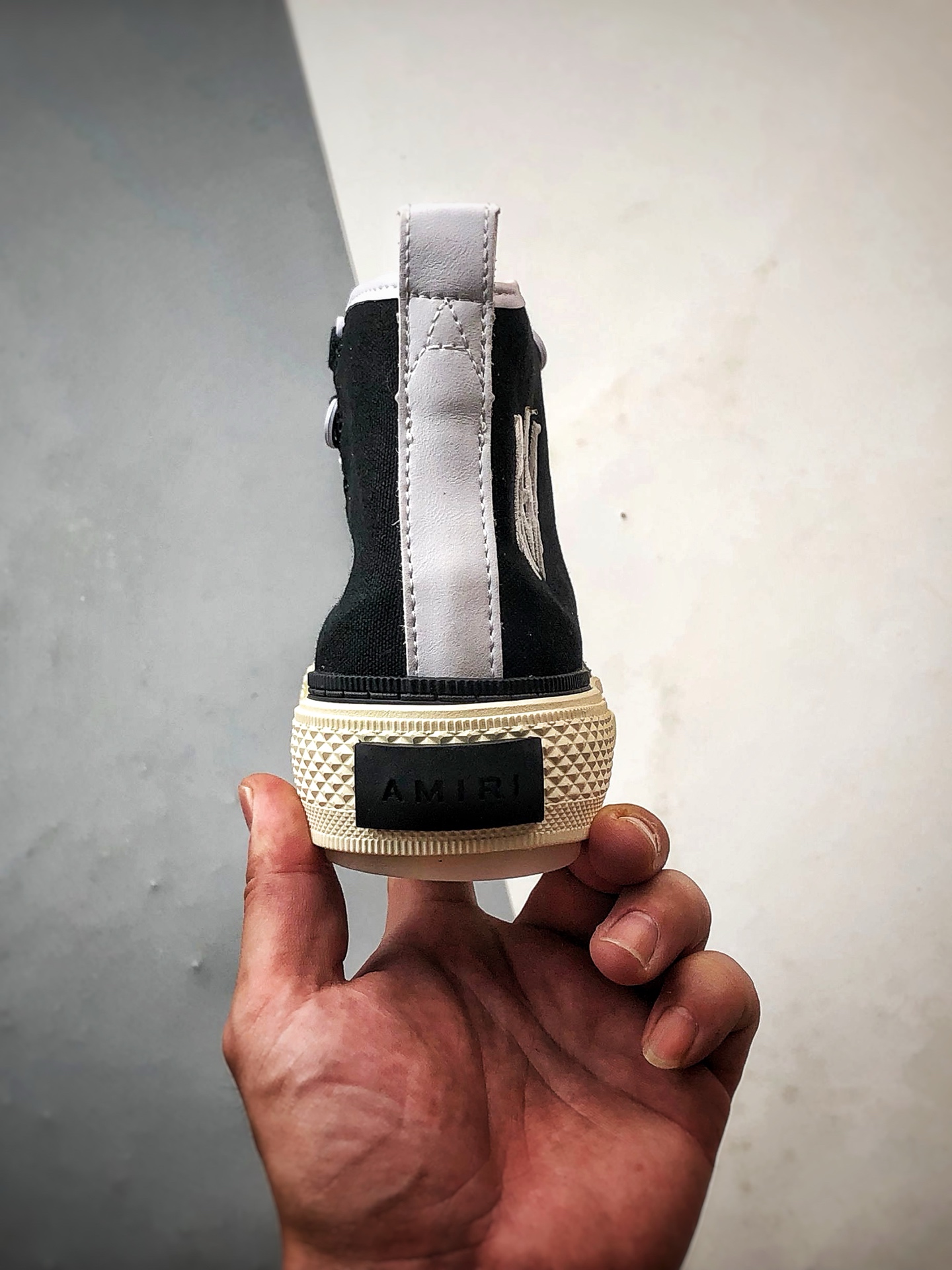 220 AMIRI Ma Court Hi 黑白拼接 埃米尔厚底刺绣复古情侣休闲鞋 AMFOSR1099-004