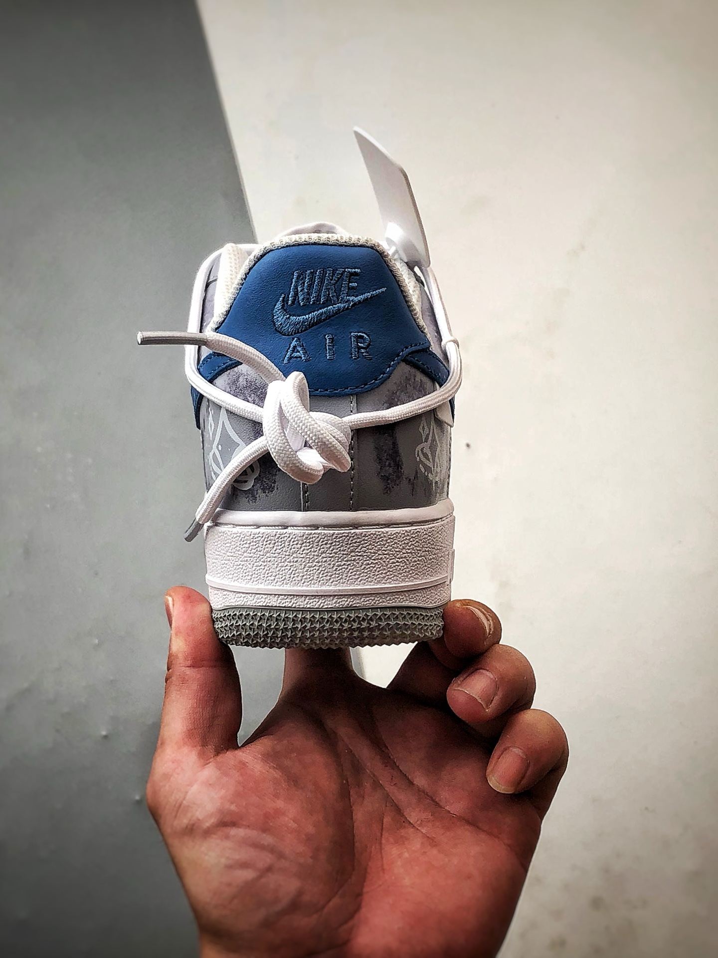 280 定制球鞋 Air Force 1 Low 繁星似点 白灰蓝解构 经典休闲运动板鞋 ZH0316-099