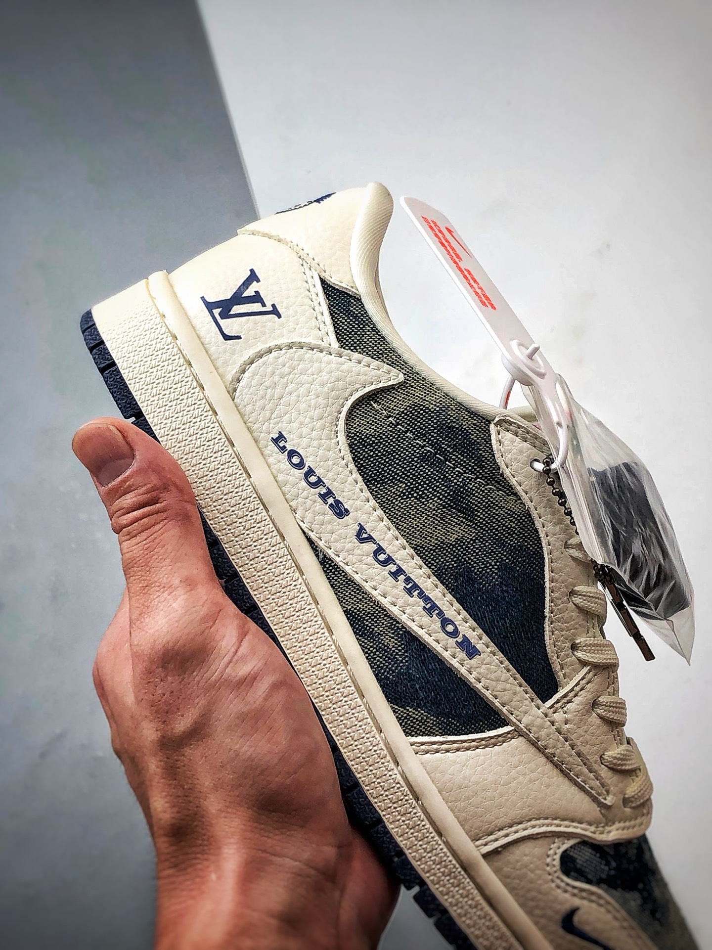290 Air Jordan 1 Low ”高端定制” LV米白水洗蓝牛仔倒钩 LD2028-044