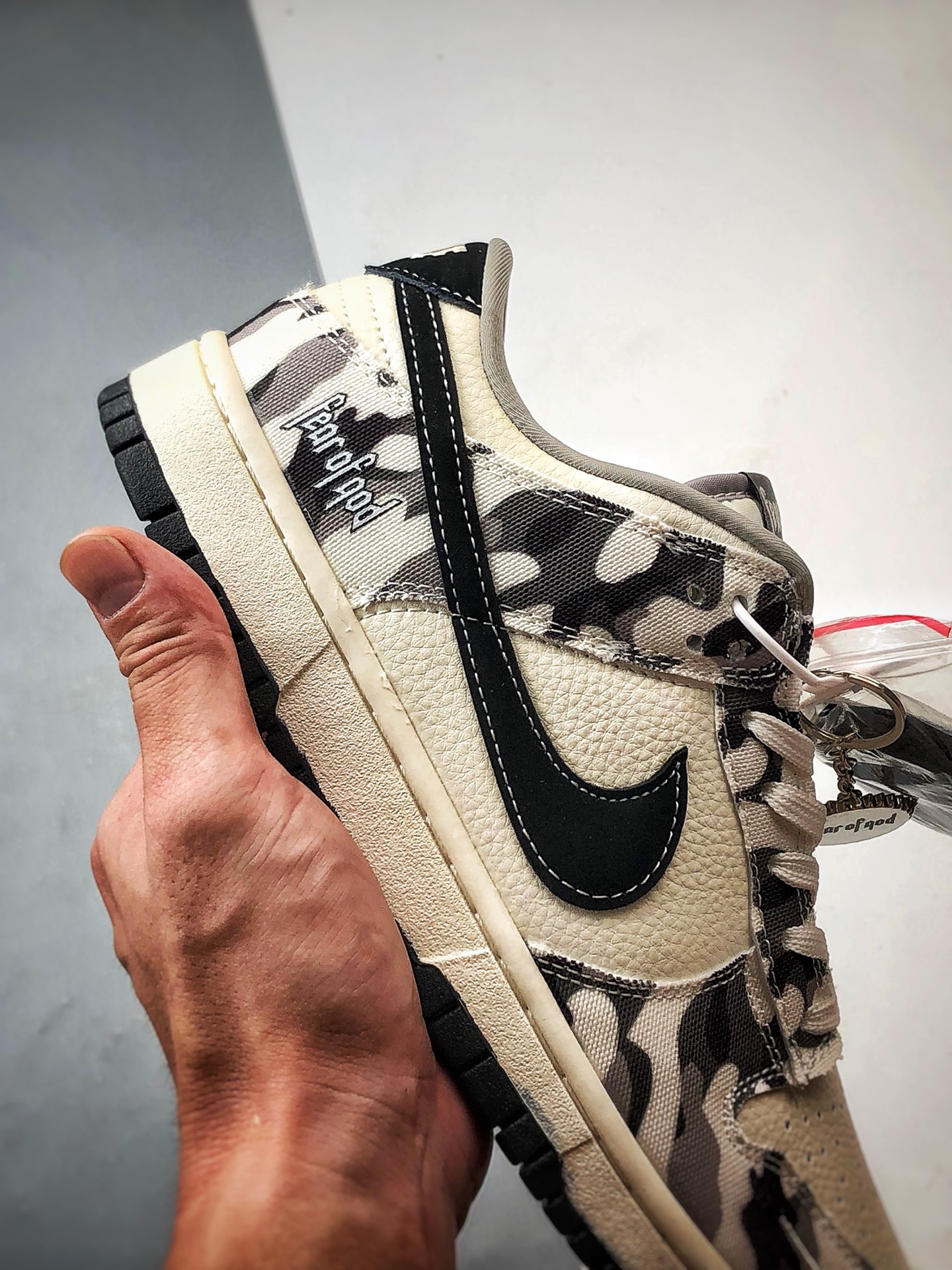 290 NK Dunk Low Retro ”DIY高端定制” FOG米白黑迷彩 低帮休闲运动板鞋 SR2025-002