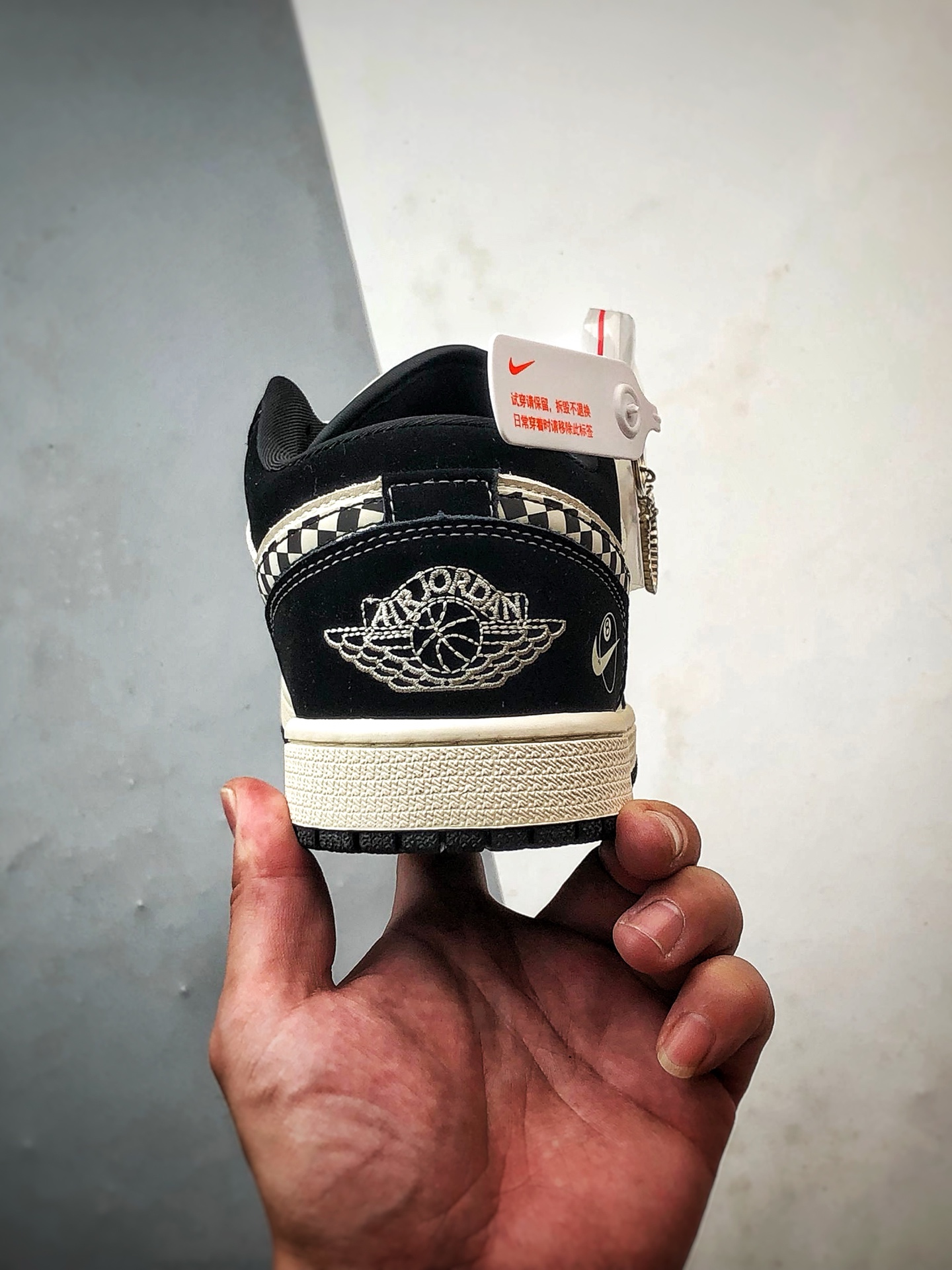 290 Air Jordan 1 Low ”高端定制” 斯图西黑白格子钩 LJ2025-001