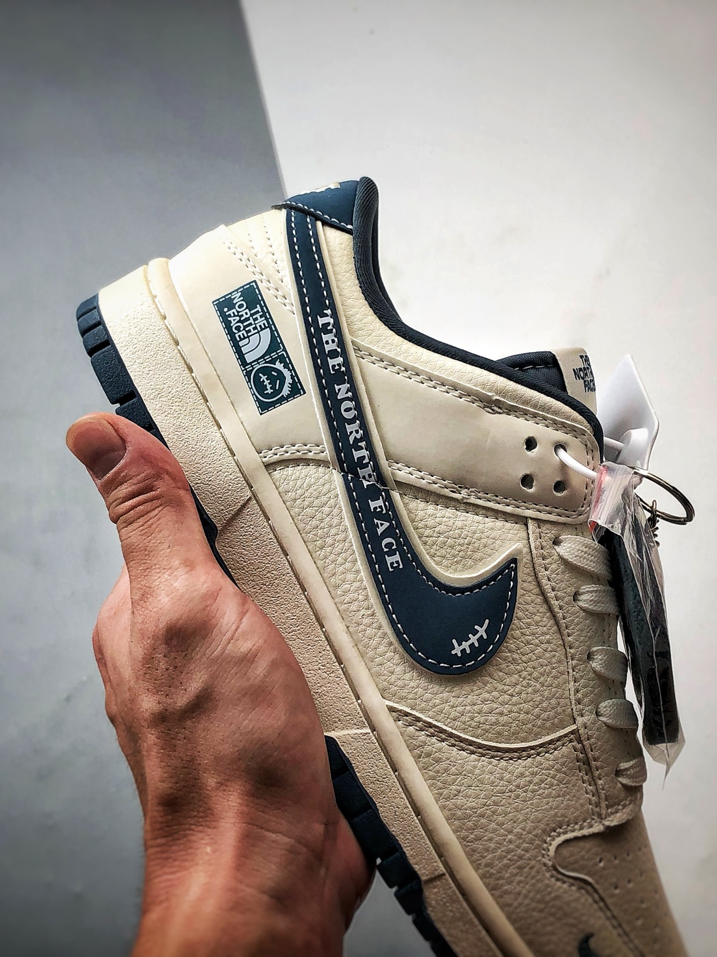 290 NK Dunk Low Retro ”DIY高端定制” 北面米白墨蓝印字钩 低帮休闲运动板鞋 SR2025-003