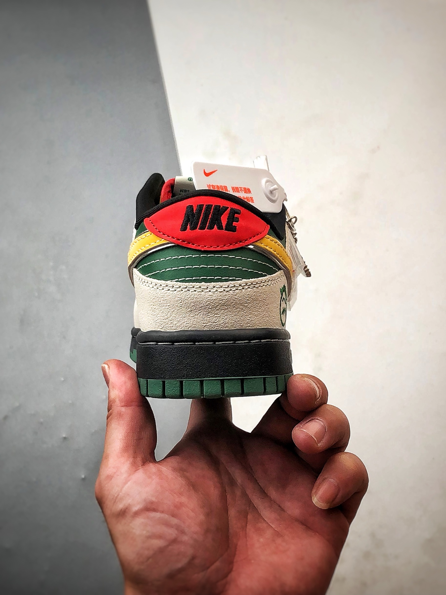 290 NK Dunk Low Retro ”DIY高端定制” 克罗心印花灰绿黄钩 低帮休闲运动板鞋 DG2025-002