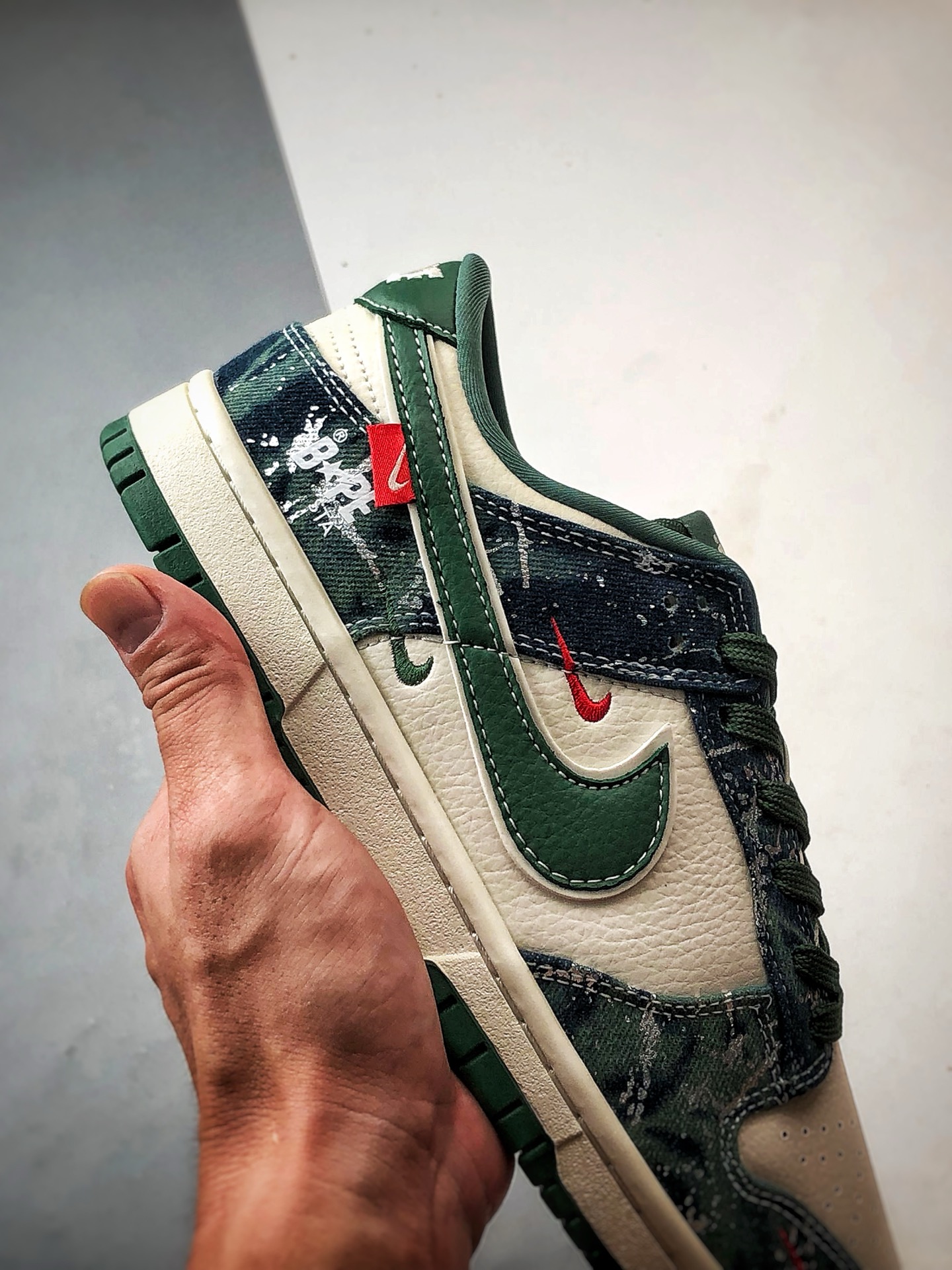 290 NK Dunk Low Retro ”DIY高端定制” Bape米白绿牛仔 低帮休闲运动板鞋 SC0601-465