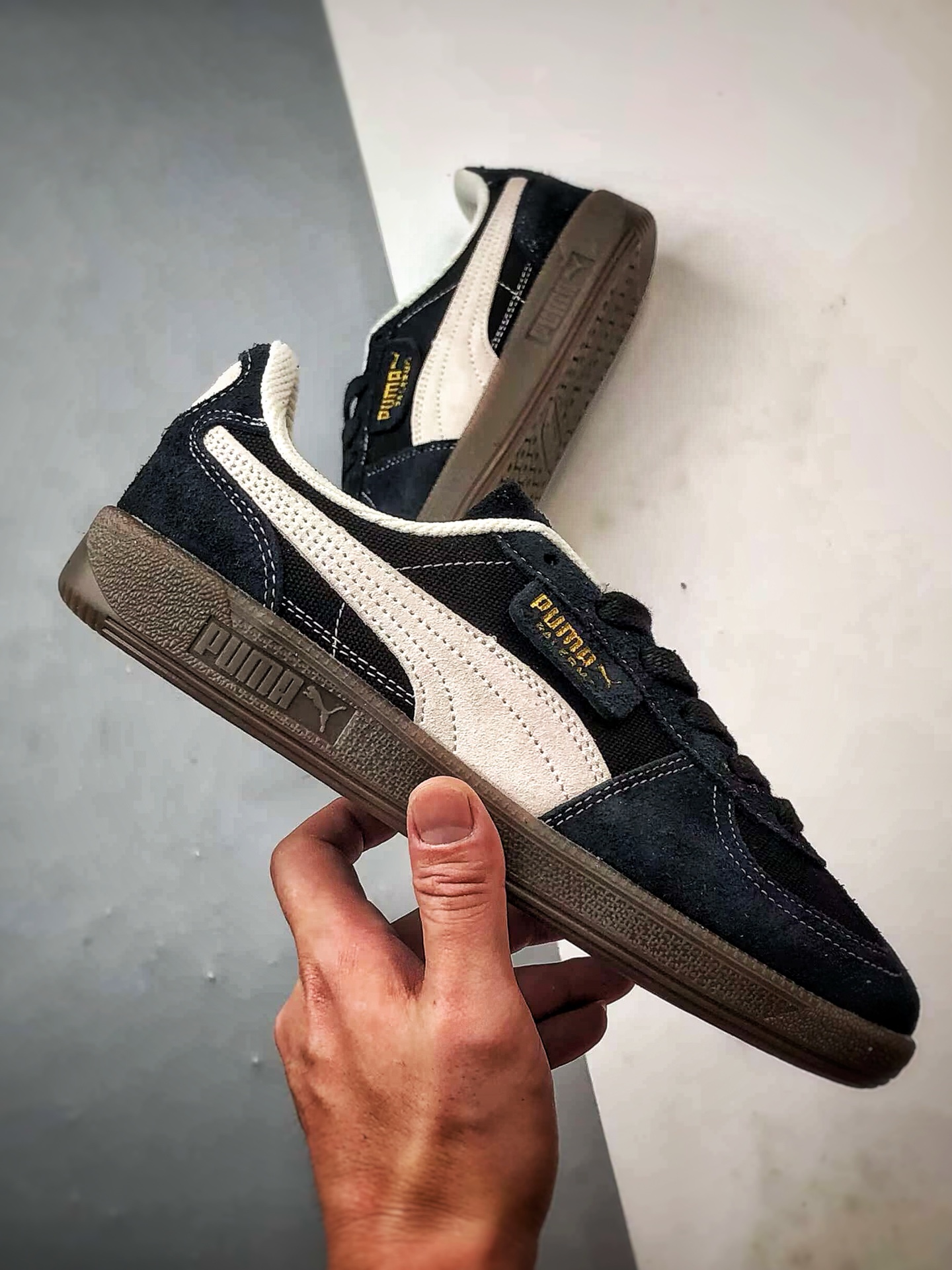 150 Puma Palermo 黑米 舒适百搭低帮德训板鞋 396841-01