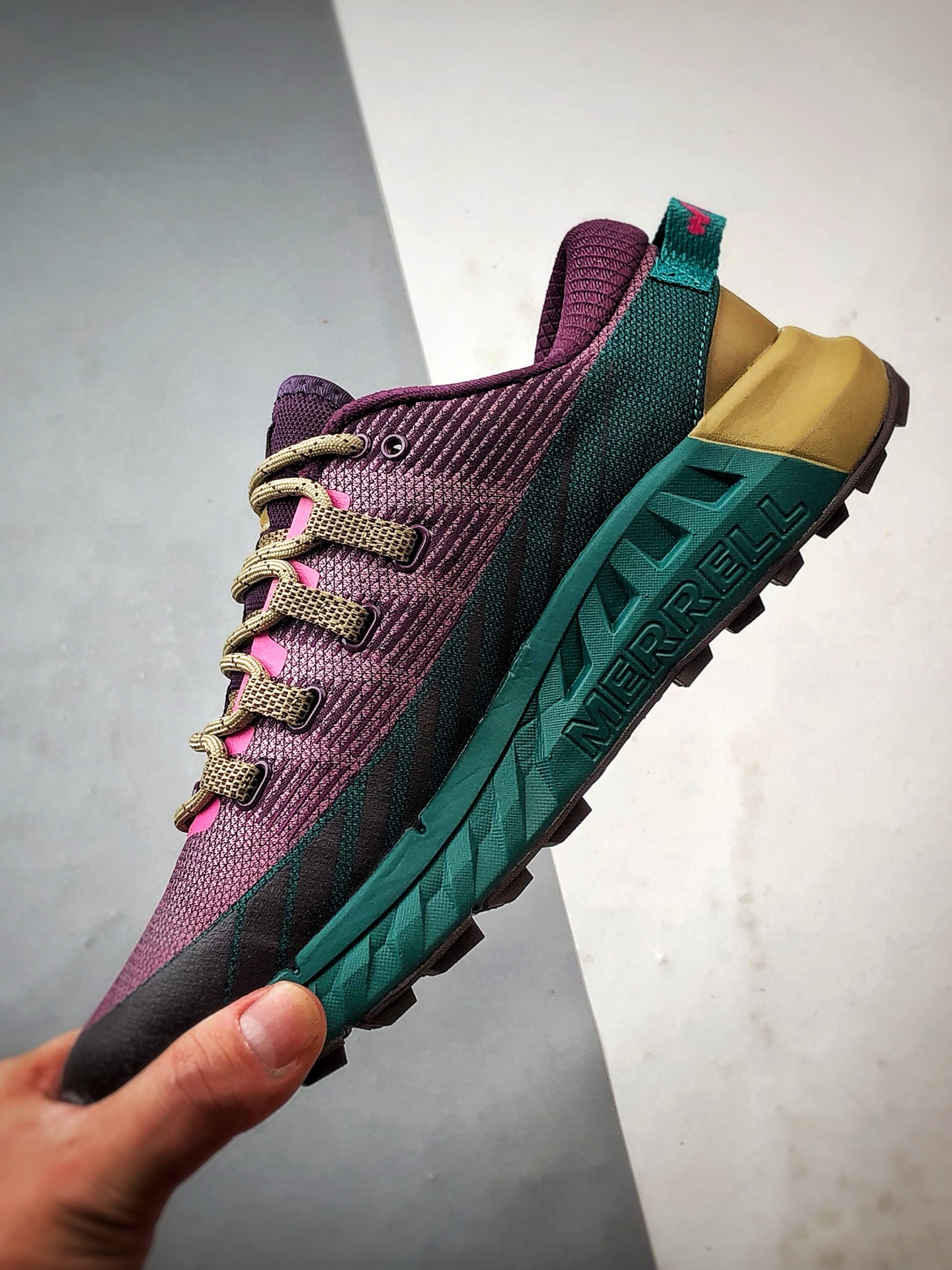 210 Merrell迈乐 Agility Peak 4 紫绿 简约舒适蜂鸟户外织物透气越野跑步鞋