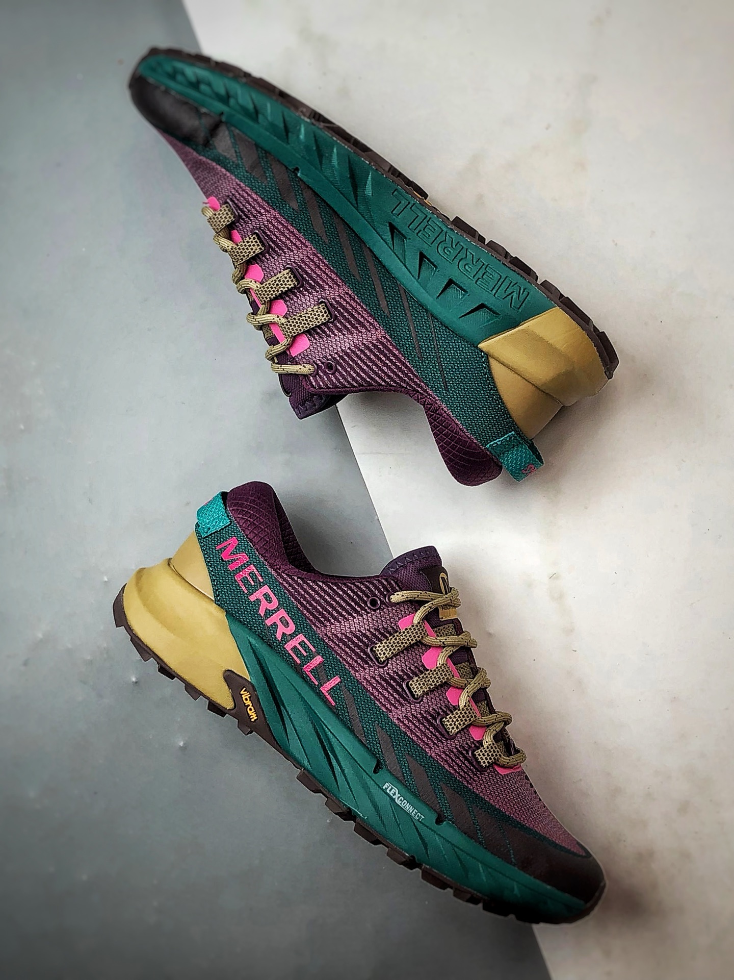 210 Merrell迈乐 Agility Peak 4 紫绿 简约舒适蜂鸟户外织物透气越野跑步鞋