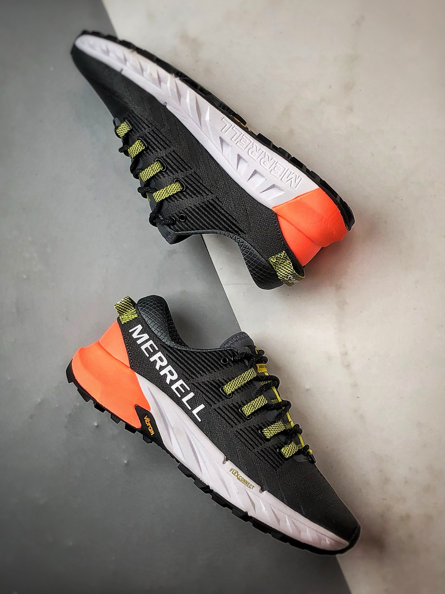 190 Merrell迈乐 Agility Peak 4 黑橙 简约舒适蜂鸟户外织物透气越野跑步鞋