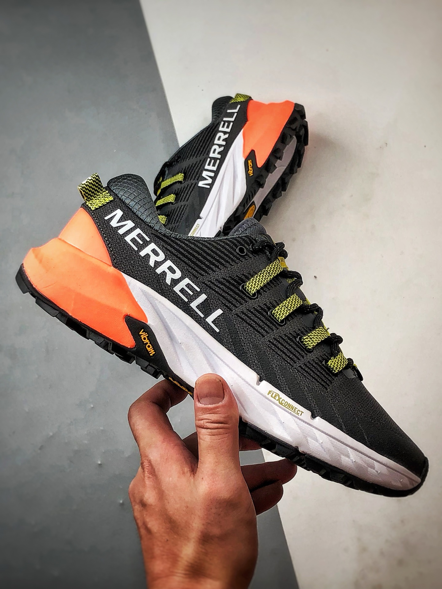 190 Merrell迈乐 Agility Peak 4 黑橙 简约舒适蜂鸟户外织物透气越野跑步鞋