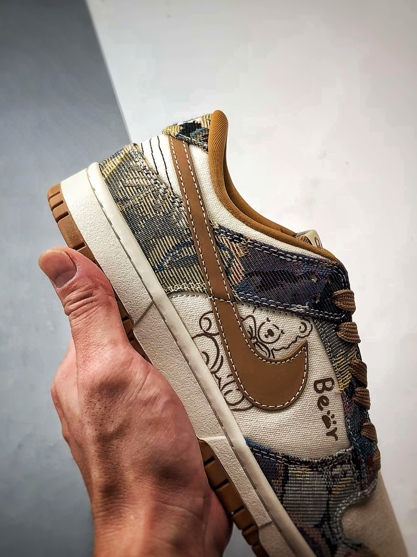 290 NK Dunk Low Retro ”DIY高端定制” 复古织布小熊白棕 低帮休闲运动板鞋 SC0601-459