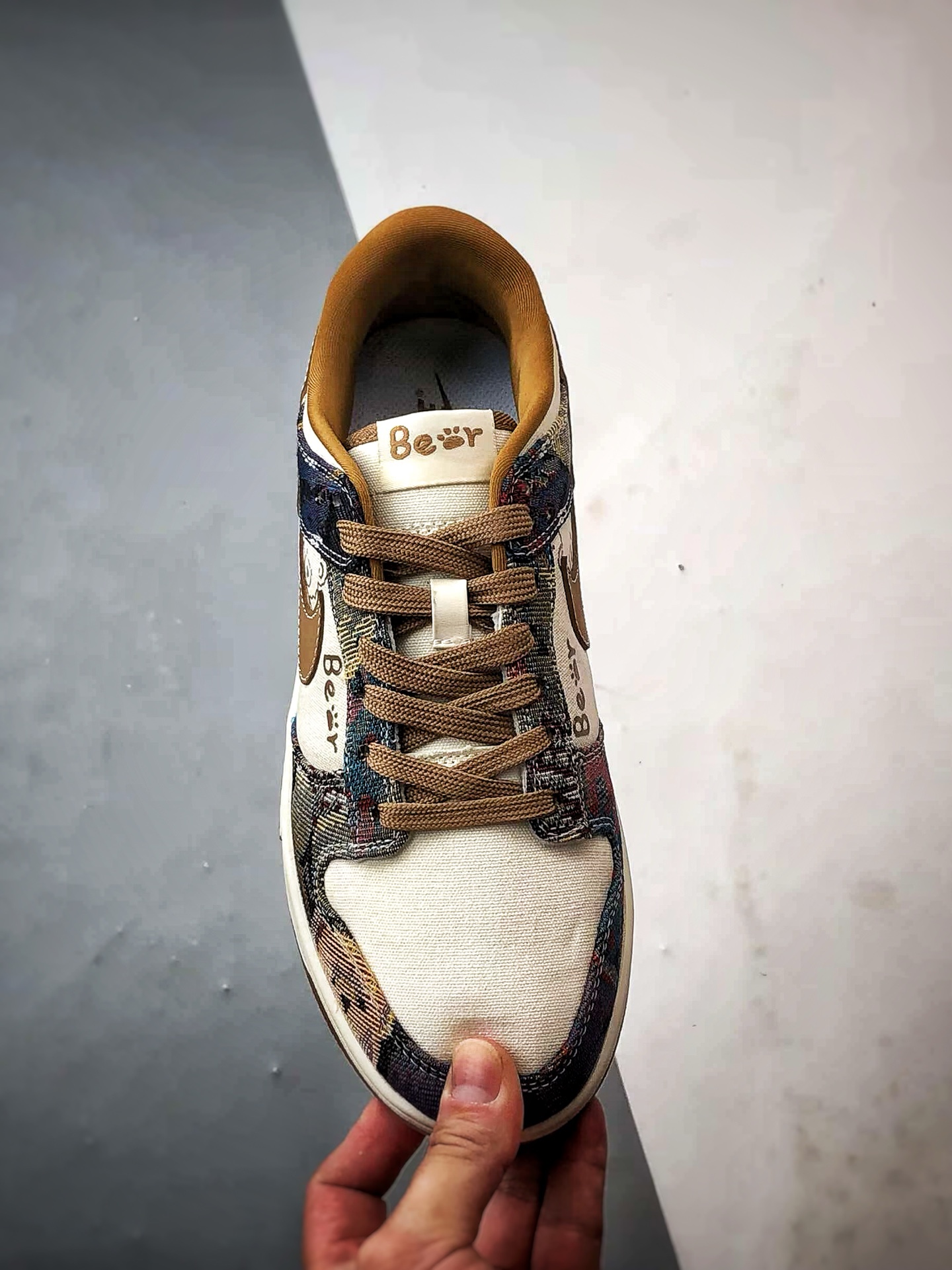 290 NK Dunk Low Retro ”DIY高端定制” 复古织布小熊白棕 低帮休闲运动板鞋 SC0601-459