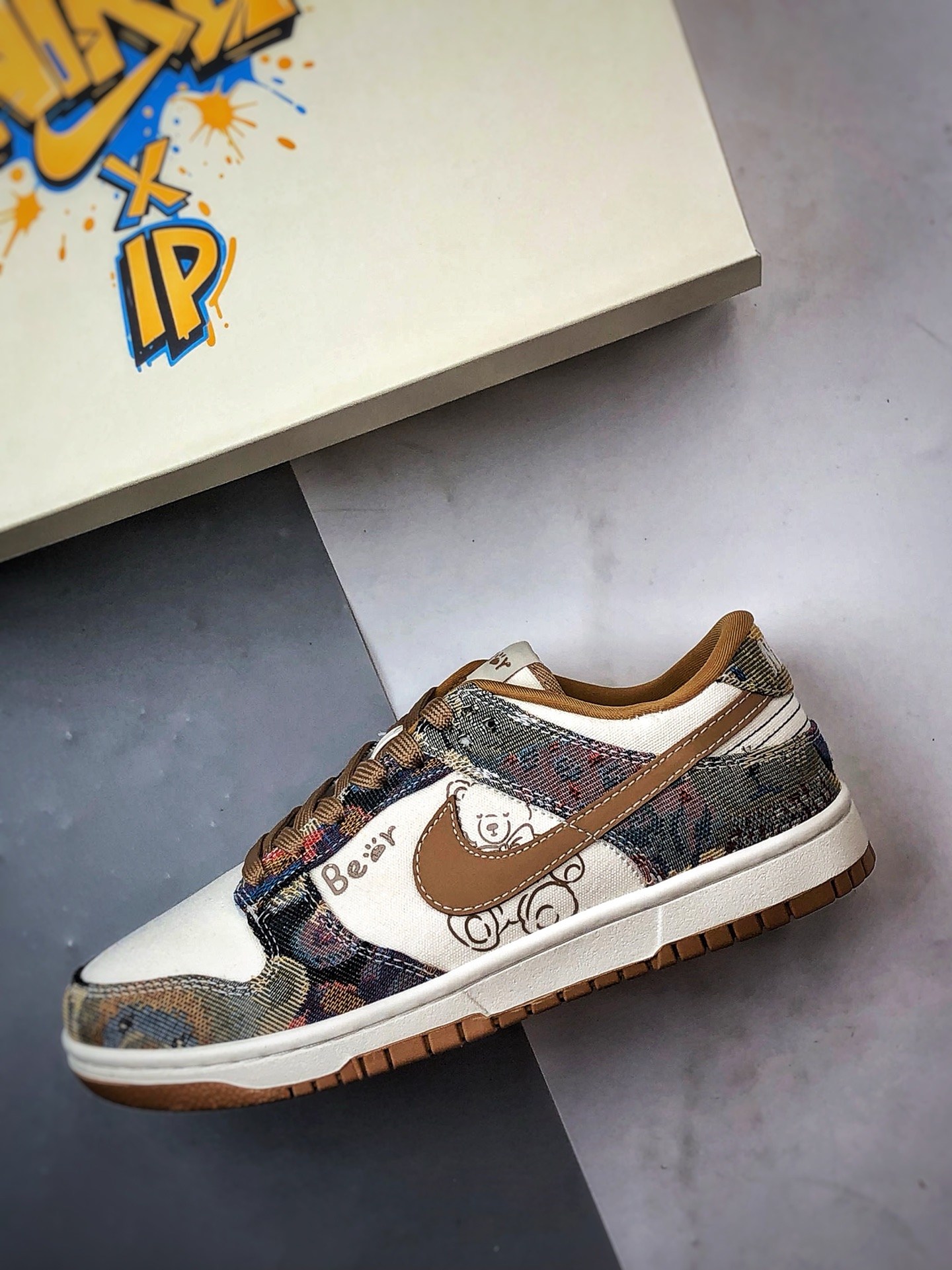 290 NK Dunk Low Retro ”DIY高端定制” 复古织布小熊白棕 低帮休闲运动板鞋 SC0601-459