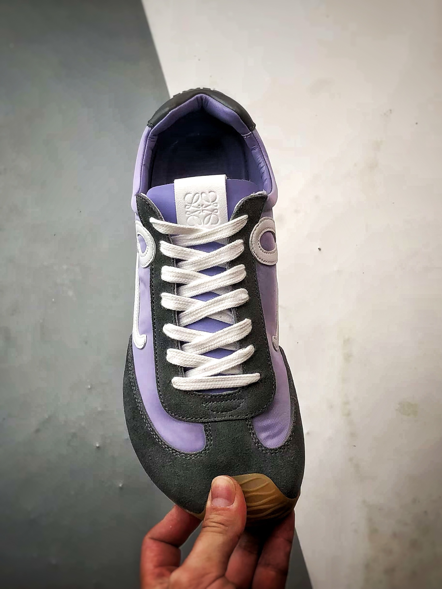 280 Loewe罗意威 Ballet Runner 2.0 紫灰色 复古薄底芭蕾舞风百搭运动休闲鞋 拼色德训鞋 阿甘鞋 小白鞋