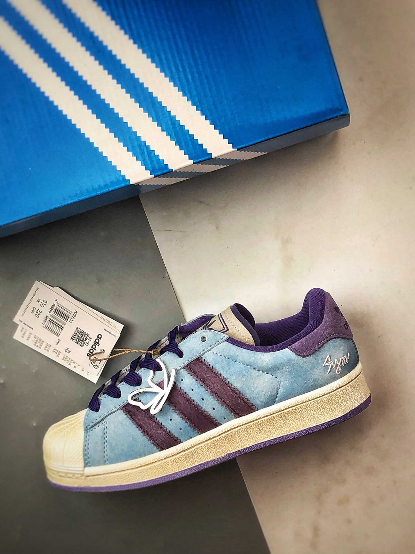 SYM x AD Originals Superstar 2 蓝紫色贝壳头 KI3533-Top High Quatity Cheap Sneakers Fashion Clothing Clothes Bags handbags Shoes of all Brand wholesale With The best Quality And Beautiful Price from China Factory Chinese suppliers wholesaler seller SYM x AD Originals Superstar 2 蓝紫色贝壳头 KI3533