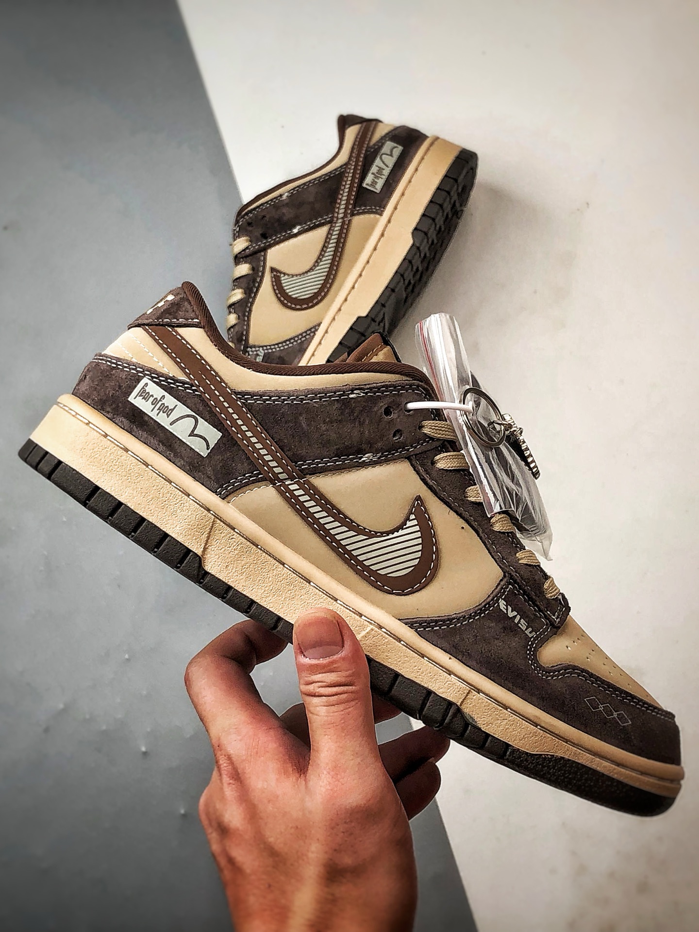 NK Dunk Low Retro ”DIY高端定制” FOG棕咖反光钩 低帮休闲运动板鞋 DG2025-001