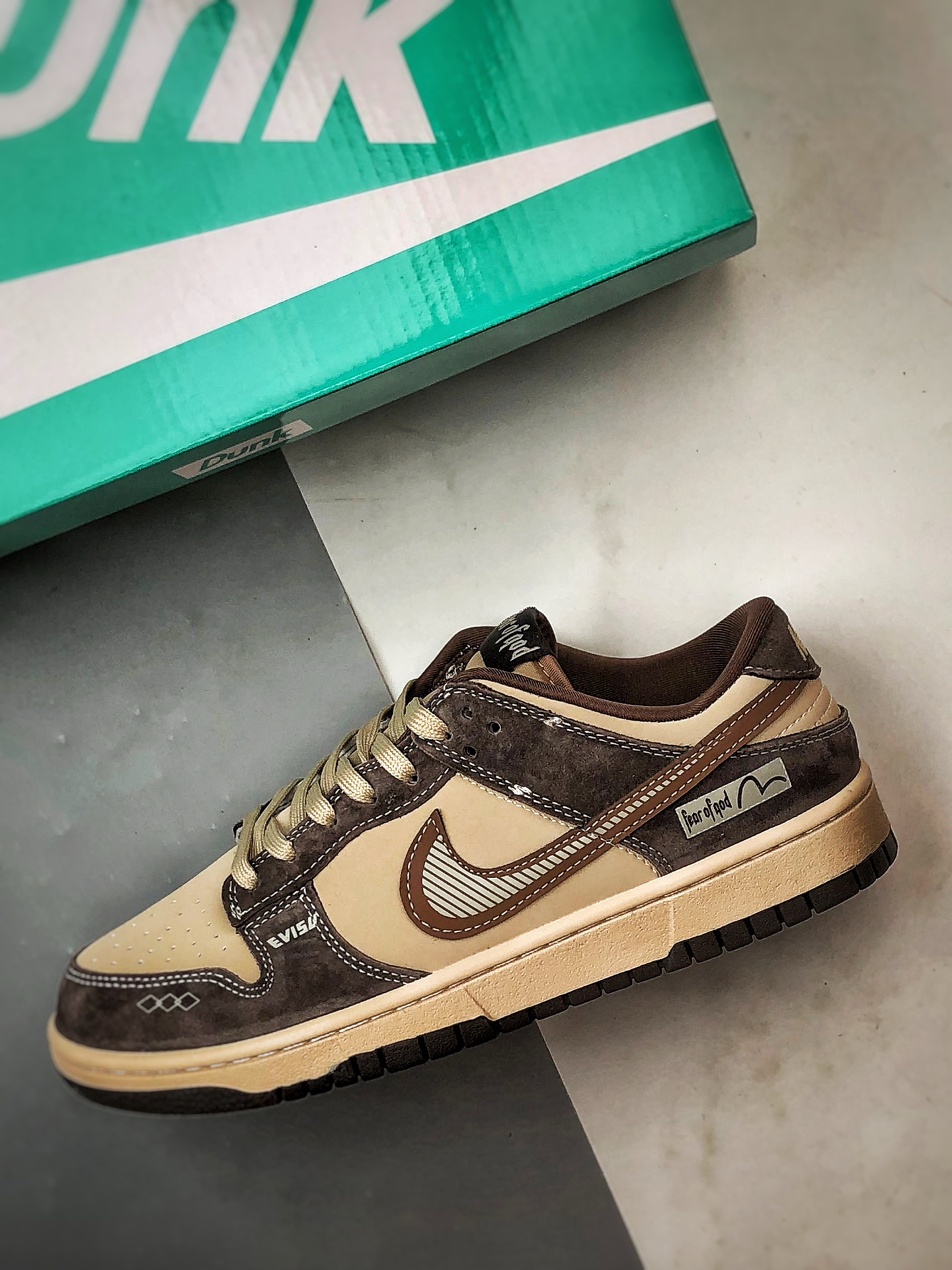 NK Dunk Low Retro ”DIY高端定制” FOG棕咖反光钩 低帮休闲运动板鞋 DG2025-001