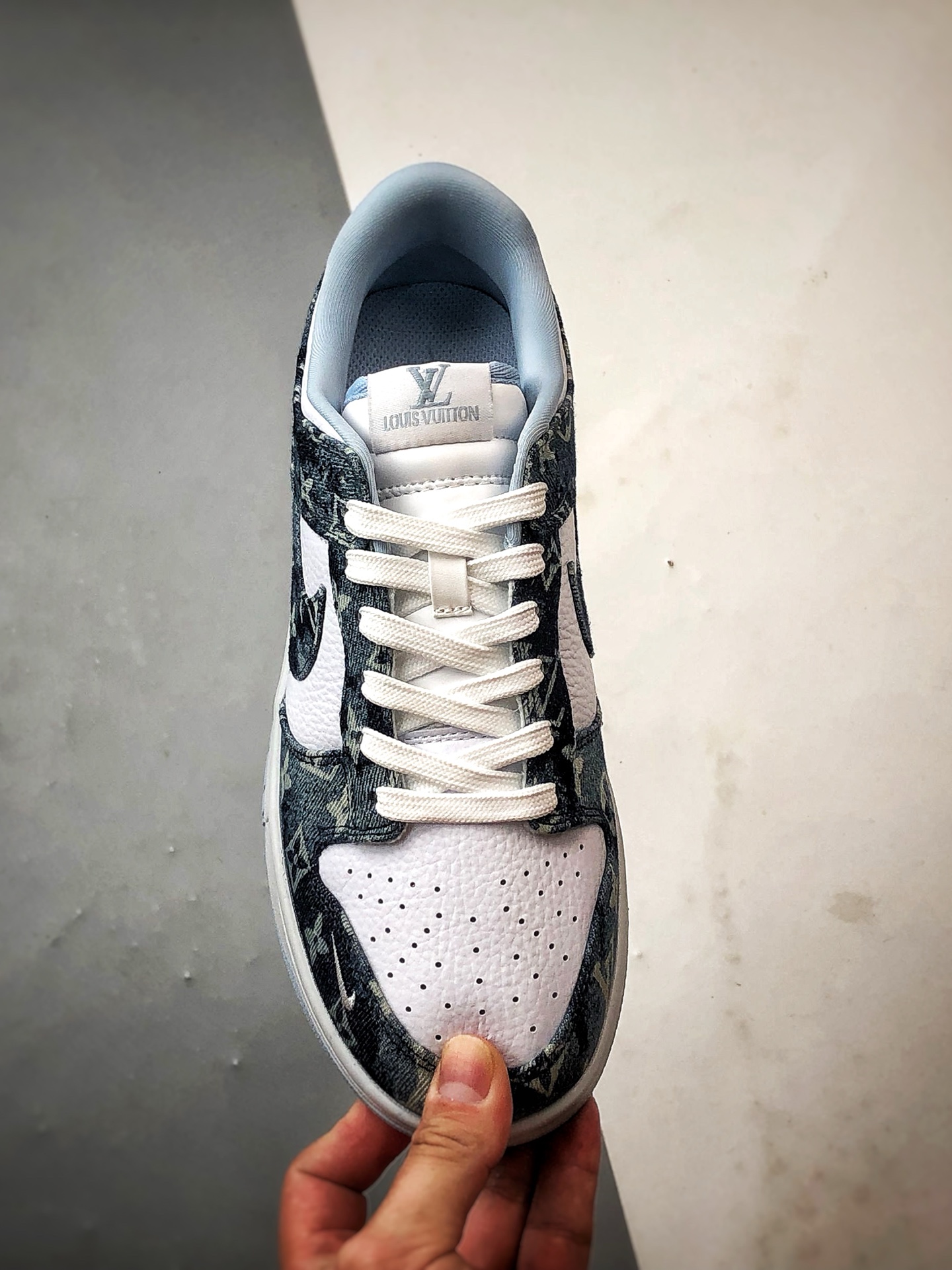 NK Dunk Low Retro ”DIY高端定制” LV印花扎染牛仔 低帮休闲运动板鞋 SC0601-475