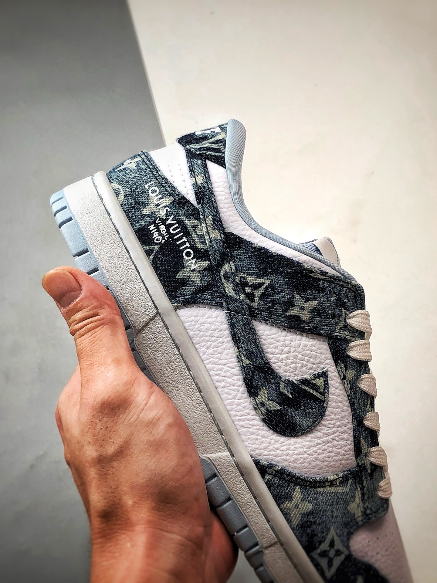 NK Dunk Low Retro ”DIY高端定制” LV印花扎染牛仔 低帮休闲运动板鞋 SC0601-475