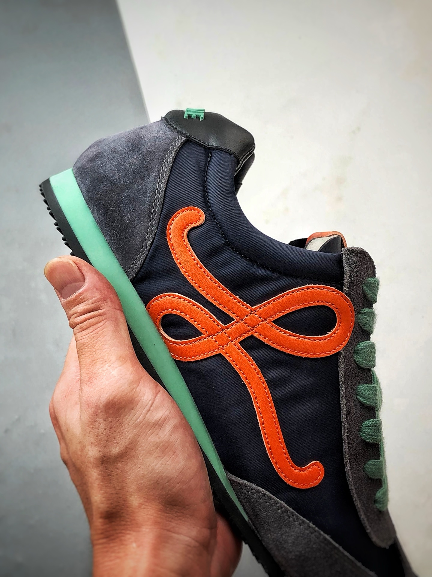 280 Loewe罗意威 Ballet Runner 2.0 灰蓝橙 复古薄底芭蕾舞风百搭运动休闲鞋