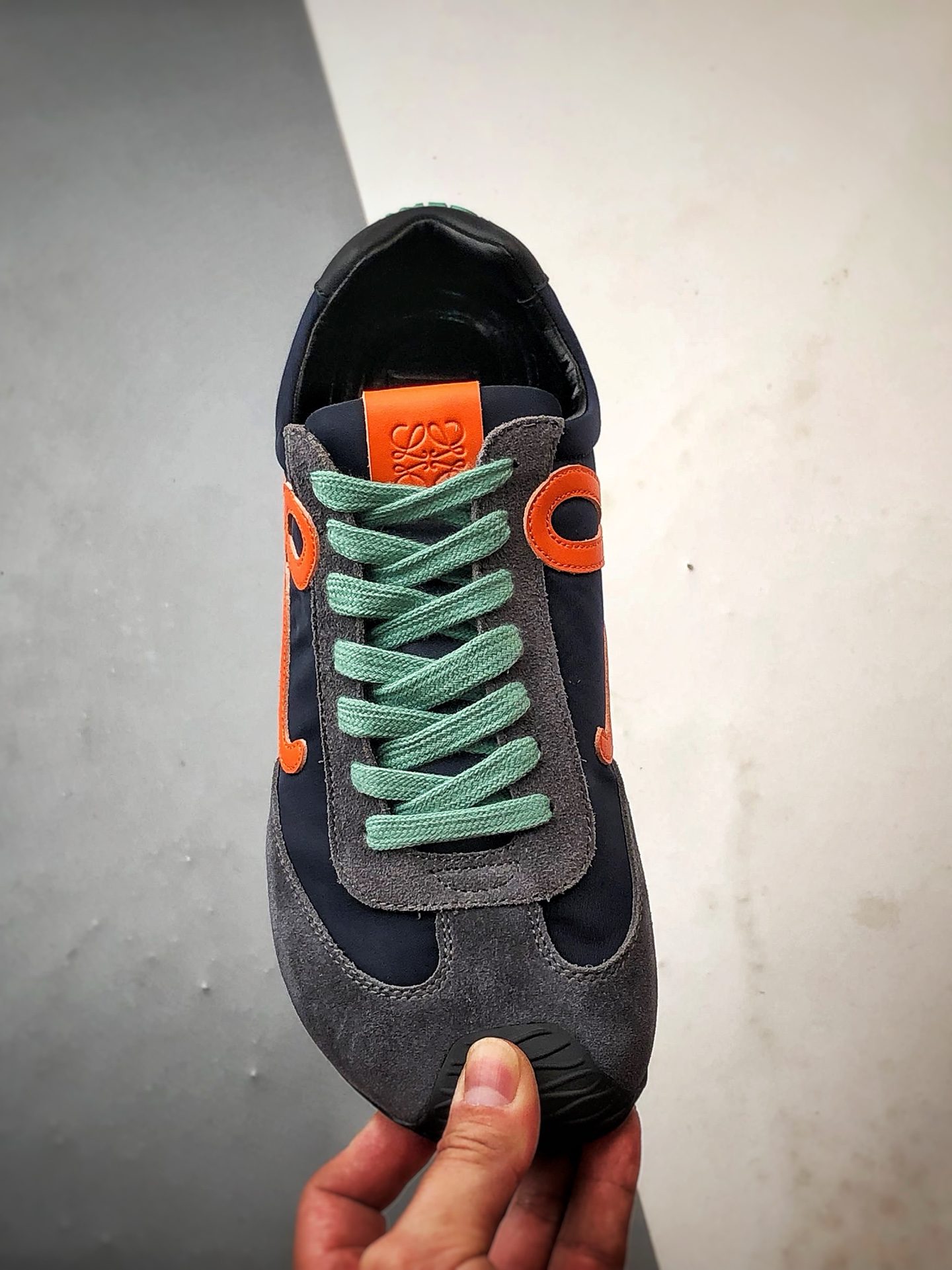 280 Loewe罗意威 Ballet Runner 2.0 灰蓝橙 复古薄底芭蕾舞风百搭运动休闲鞋