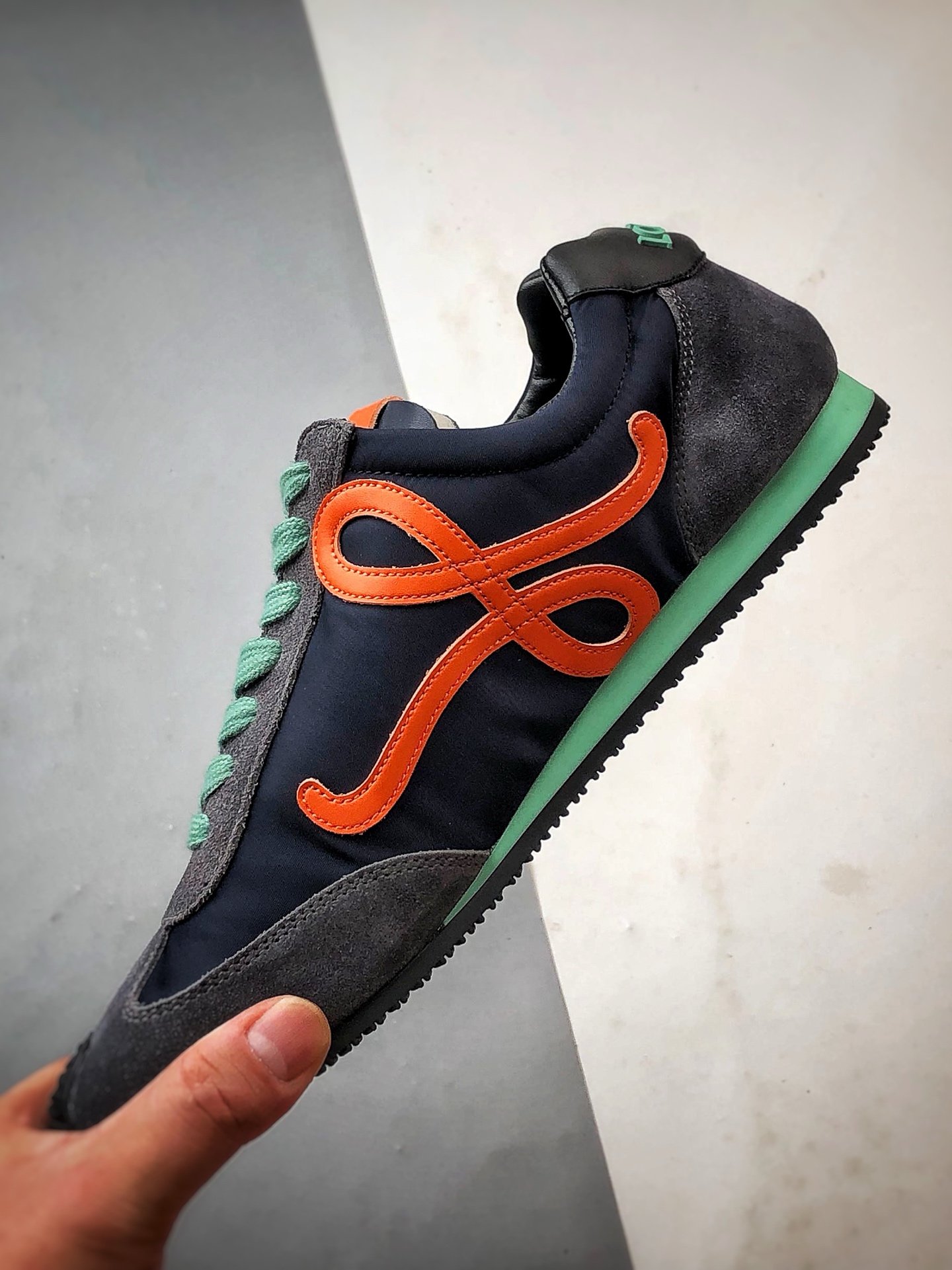 280 Loewe罗意威 Ballet Runner 2.0 灰蓝橙 复古薄底芭蕾舞风百搭运动休闲鞋