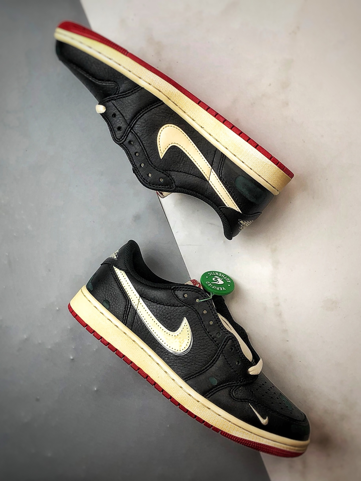 Nigel Sylvester x Air Jordan 1 Low Nitro ”Better With Time” 联名做旧黑白红 IB8958-001