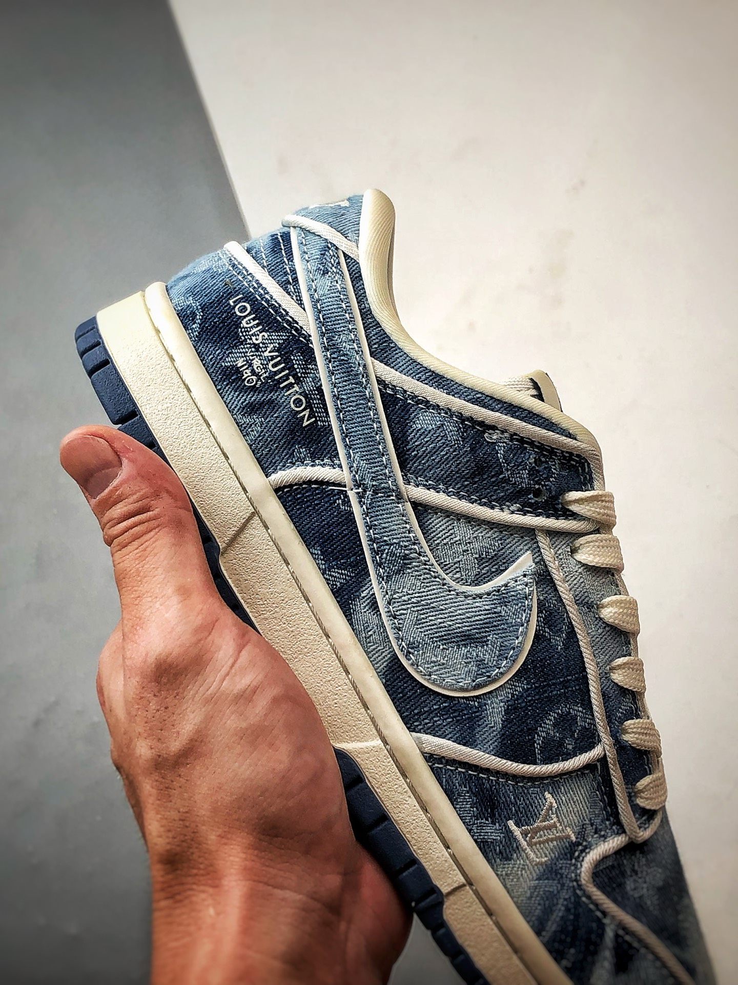 NK Dunk Low Retro ”DIY高端定制” LV水洗蓝牛仔 低帮休闲运动板鞋 SC0601-468
