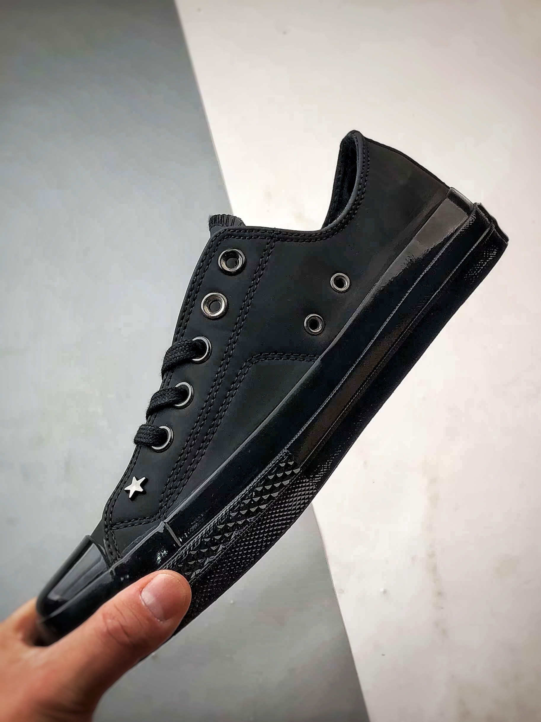 160 TOYA HORIUCHI x Converse All Star SQUARETOE OX 皮质黑色 匡威新款 日本限定新款方头系列低帮休闲板鞋 31315790