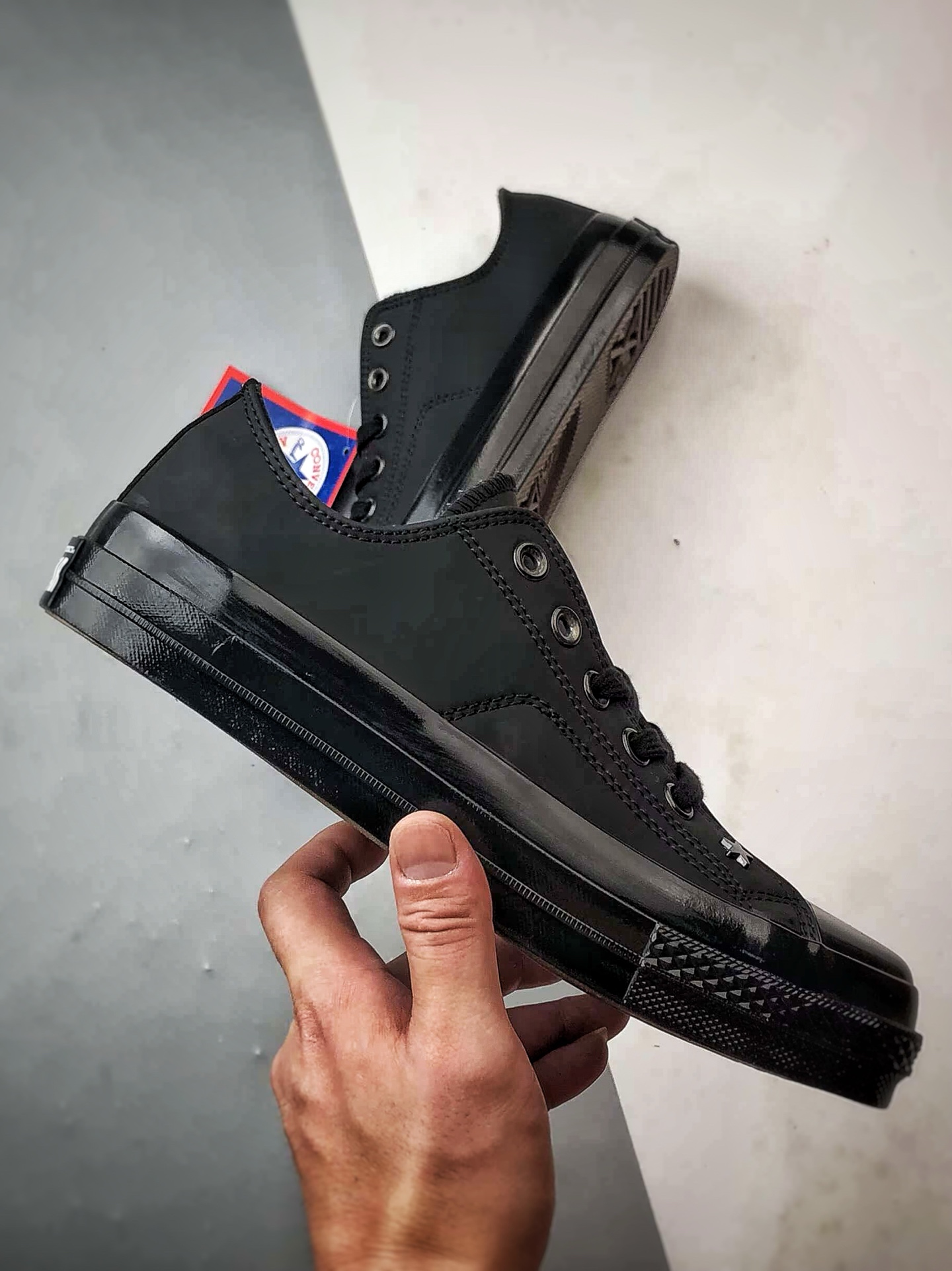 160 TOYA HORIUCHI x Converse All Star SQUARETOE OX 皮质黑色 匡威新款 日本限定新款方头系列低帮休闲板鞋 31315790