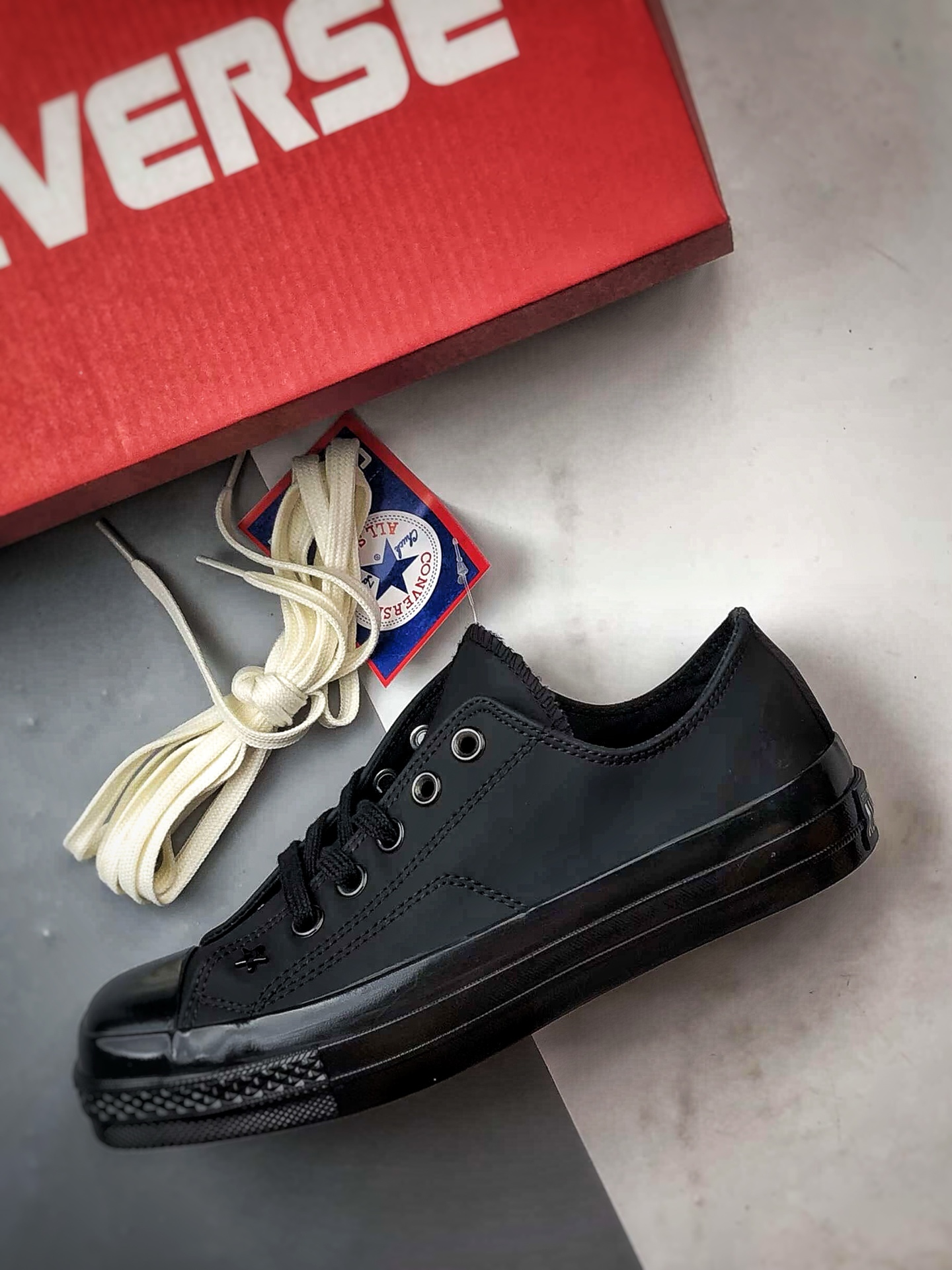 160 TOYA HORIUCHI x Converse All Star SQUARETOE OX 皮质黑色 匡威新款 日本限定新款方头系列低帮休闲板鞋 31315790