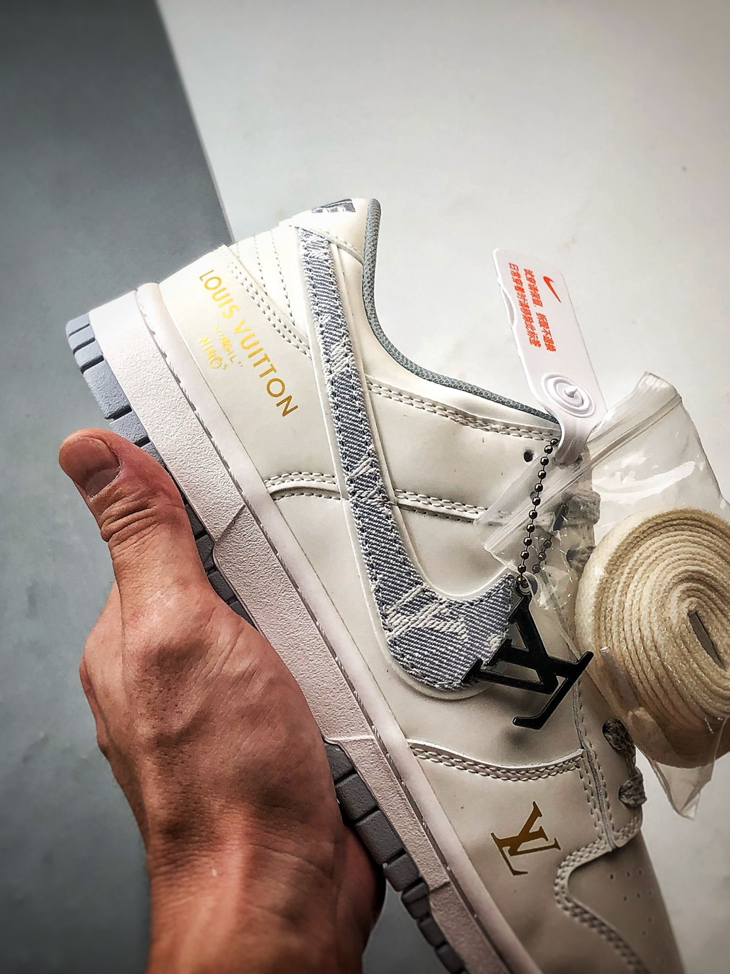 NK Dunk Low Retro ”DIY高端定制” LV白灰织布钩 低帮休闲运动板鞋 CS1688-126