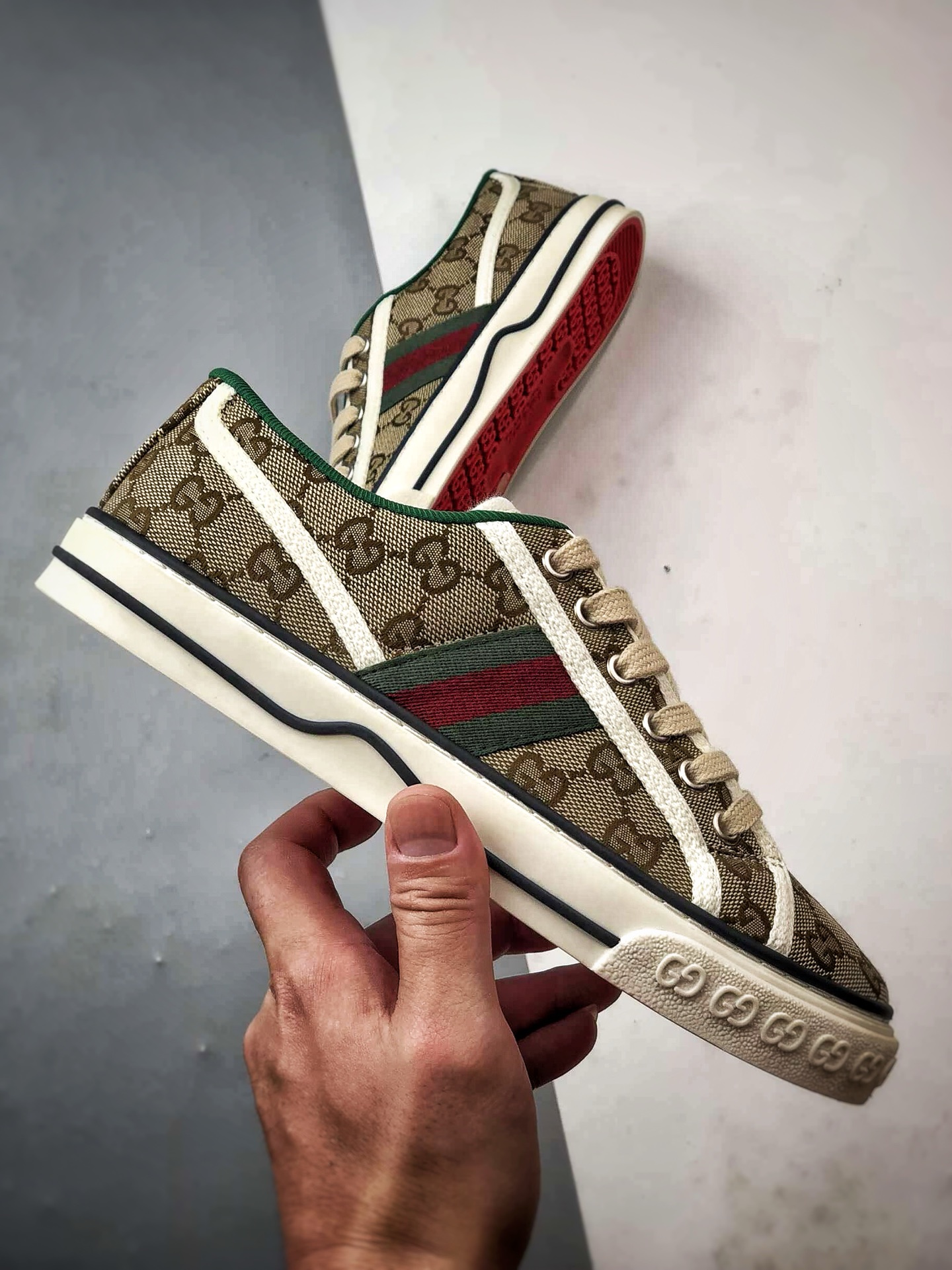 280 纯原级别 福利特价 G家 Tennis 1977 Print Sneaker 乌木色 低帮帆布印花复古时尚休闲运动板鞋